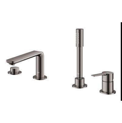 Grohe 4-Hole Single-Handle Deck Mount Roman Tub Faucet with 1.75 GPM Hand Shower 19577