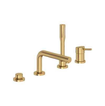 Grohe 4-Hole Single-Handle Deck Mount Roman Tub Faucet with 1.75 GPM Hand Shower 19576