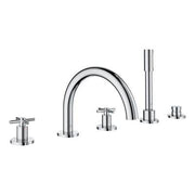 Grohe 5-Hole 2-Handle Deck Mount Roman Tub Faucet with 1.75 GPM Hand Shower 25274