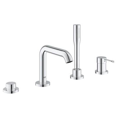 Grohe 4-Hole Single-Handle Deck Mount Roman Tub Faucet with 1.75 GPM Hand Shower 19578