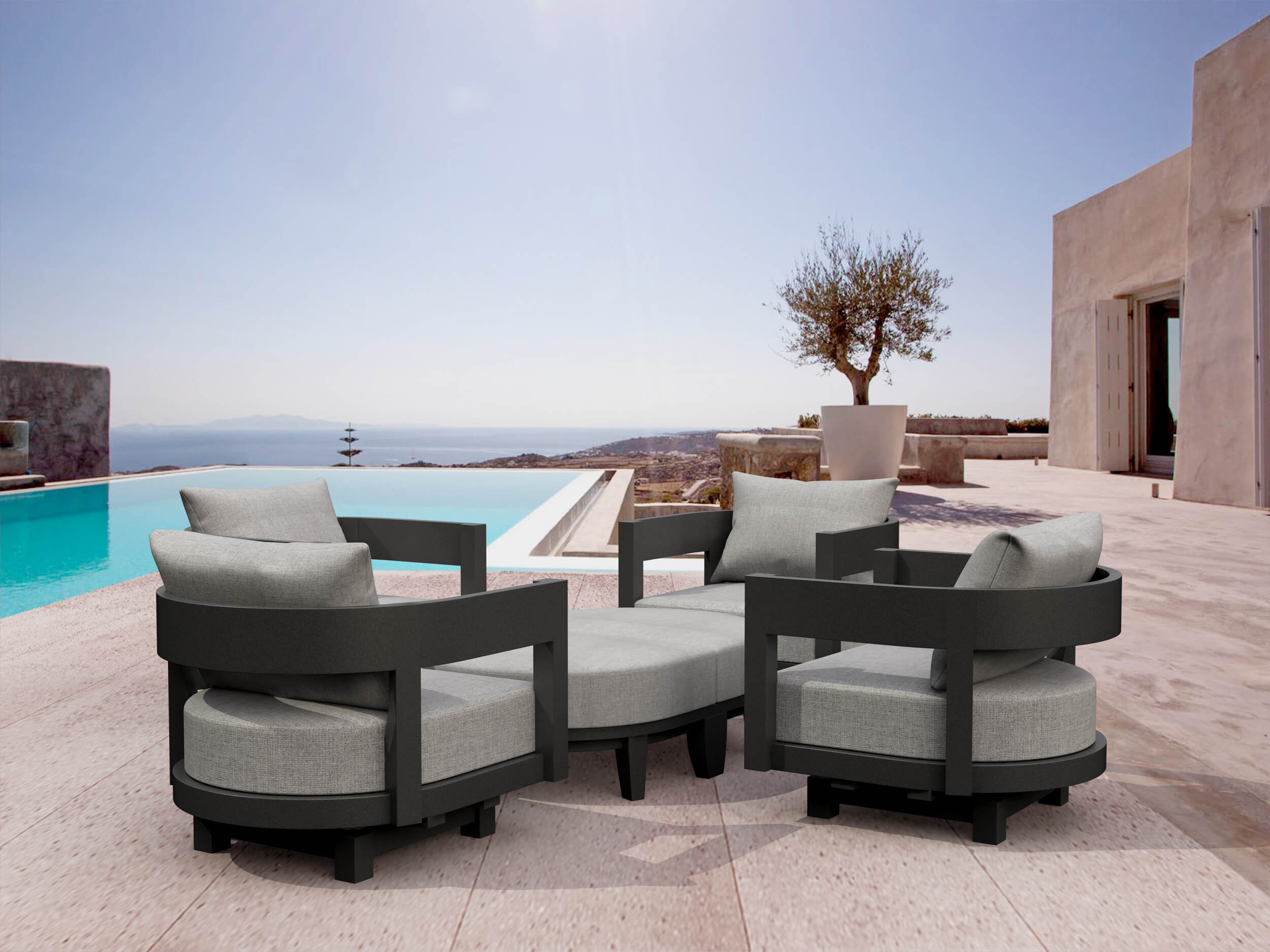 Set-174-Al 6-Pc Coronado Aluminum Deep Seating Set