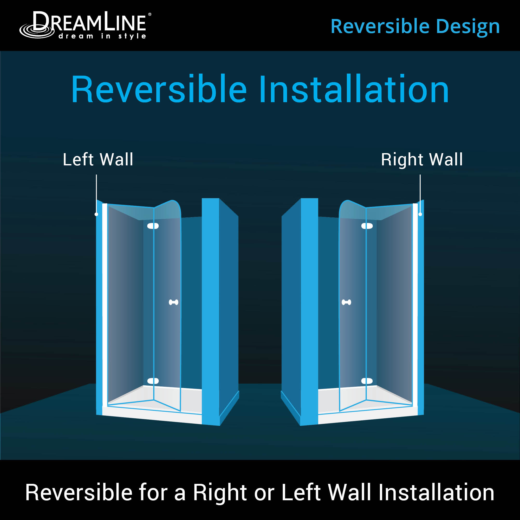 DreamLine Aqua Fold 36" W Shower Door Kit
