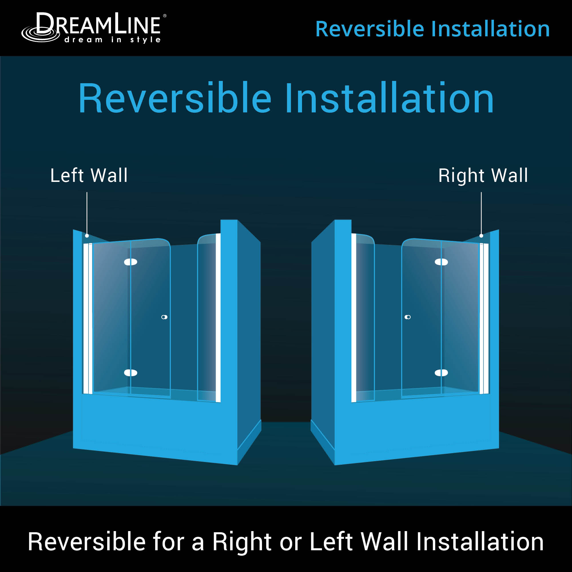 DreamLine Aqua Fold 56-60" W Bi-Fold Tub Door