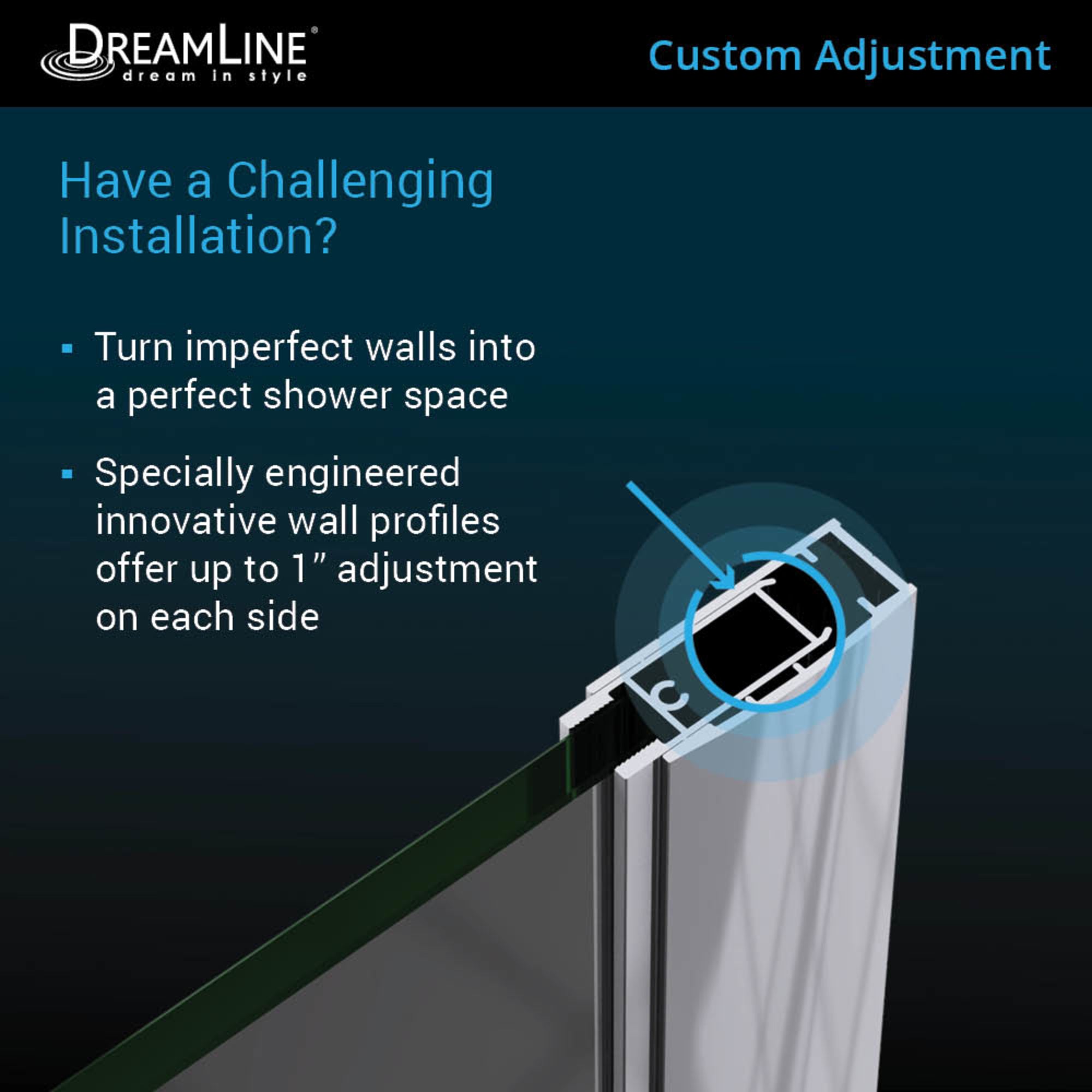 DreamLine Elegance-LS 58.5-60.5" W Shower Door