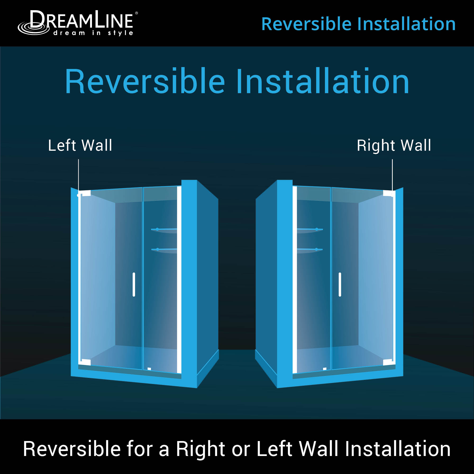 DreamLine Elegance 44.25-46.25" W Shower Door