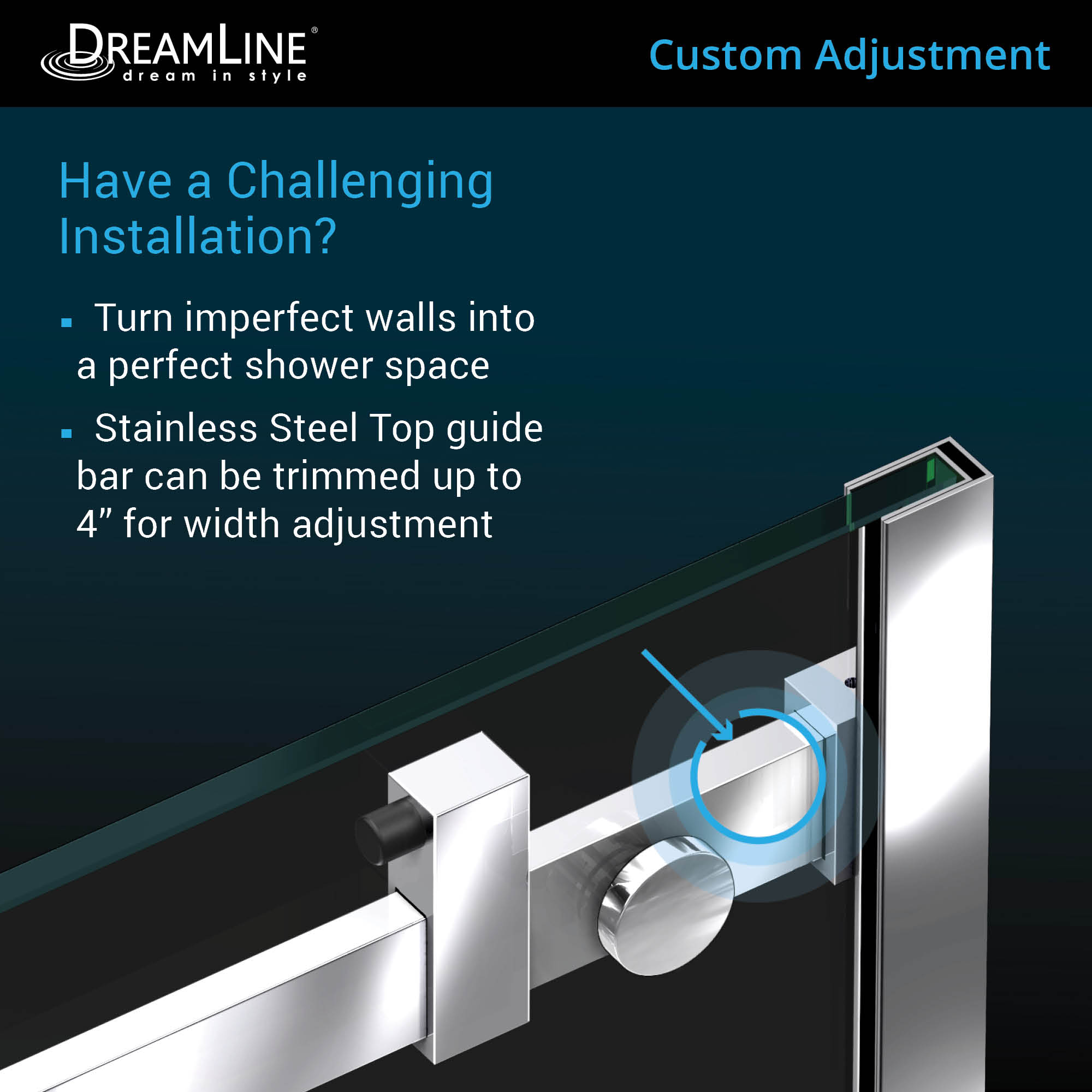 DreamLine Enigma Air 56-60" W Sliding Tub Door