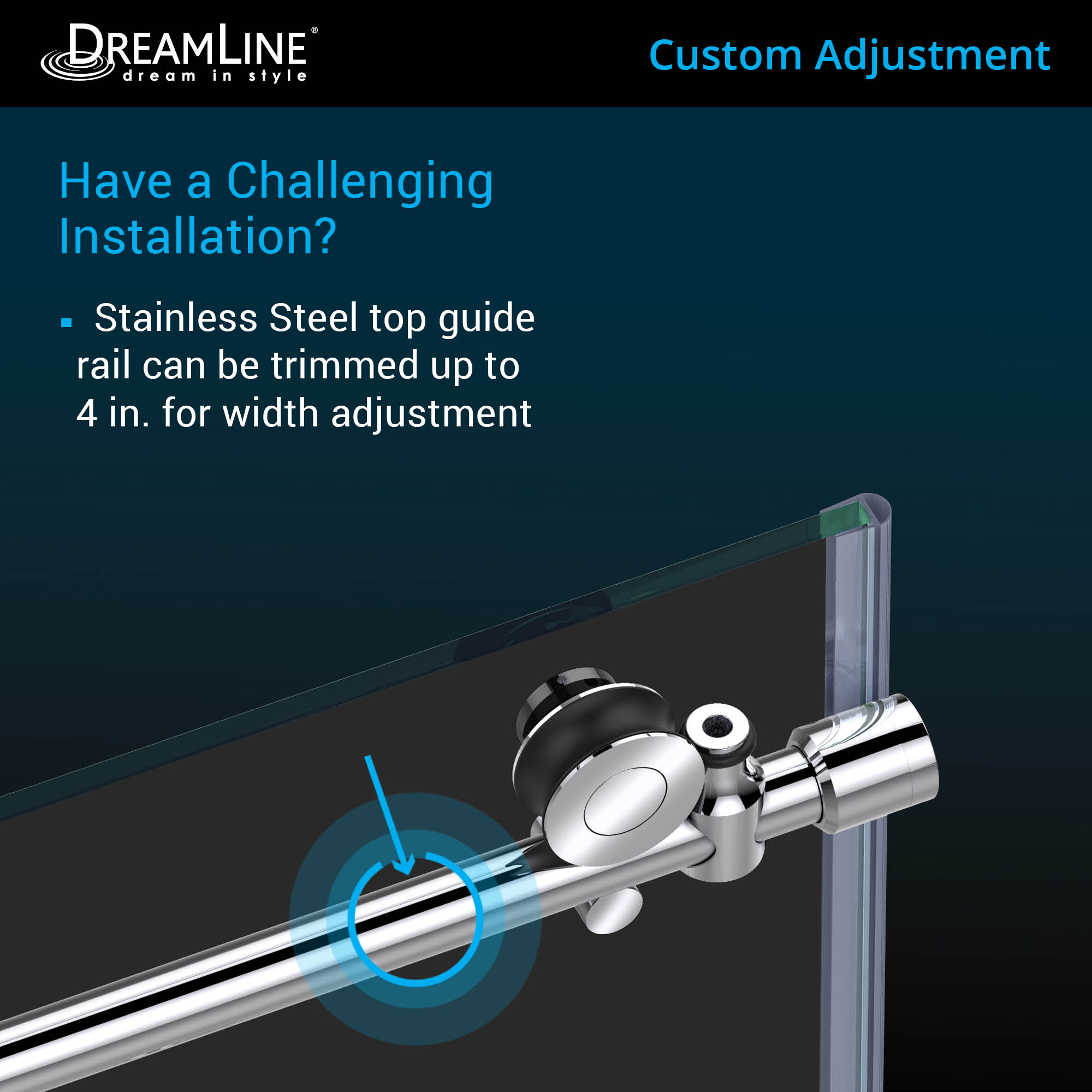 DreamLine Enigma-X 56 - 60 inch W x 76 inch H Frameless Sliding Shower Door