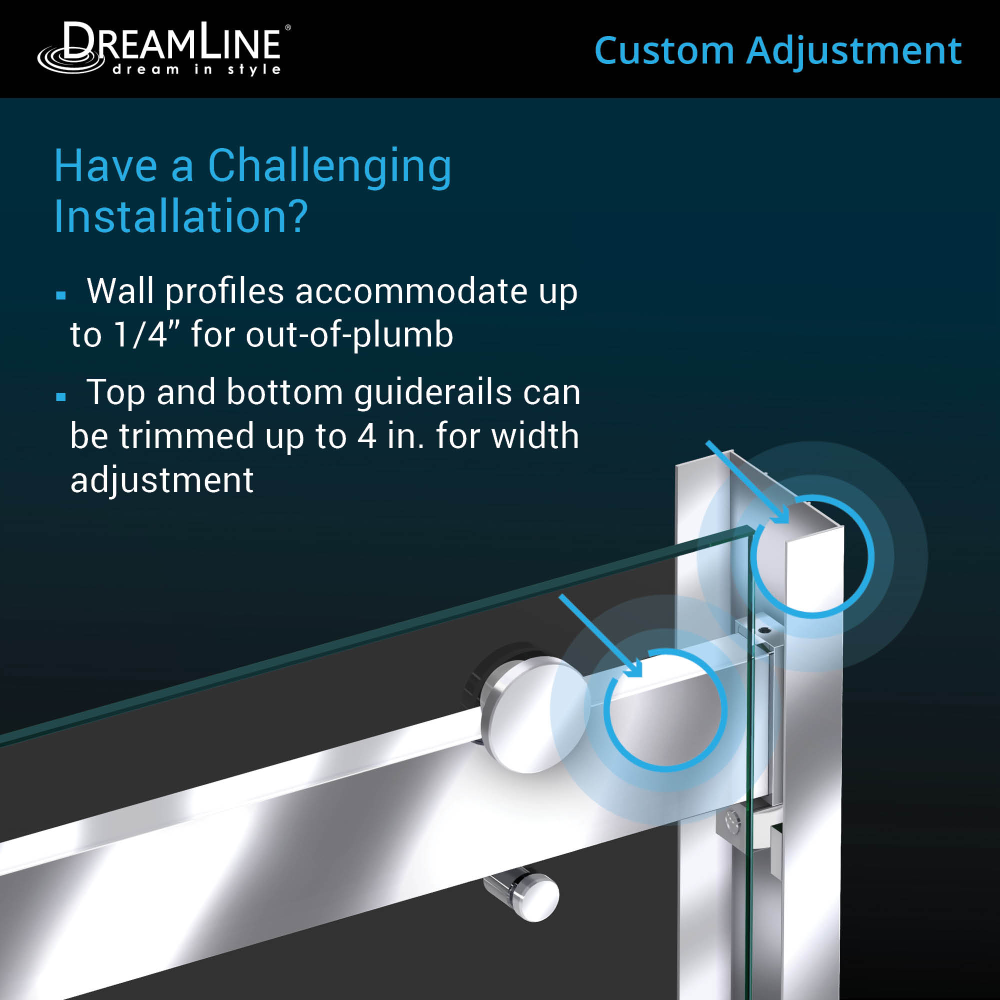 DreamLine Essence-H 56-60" W Shower Door