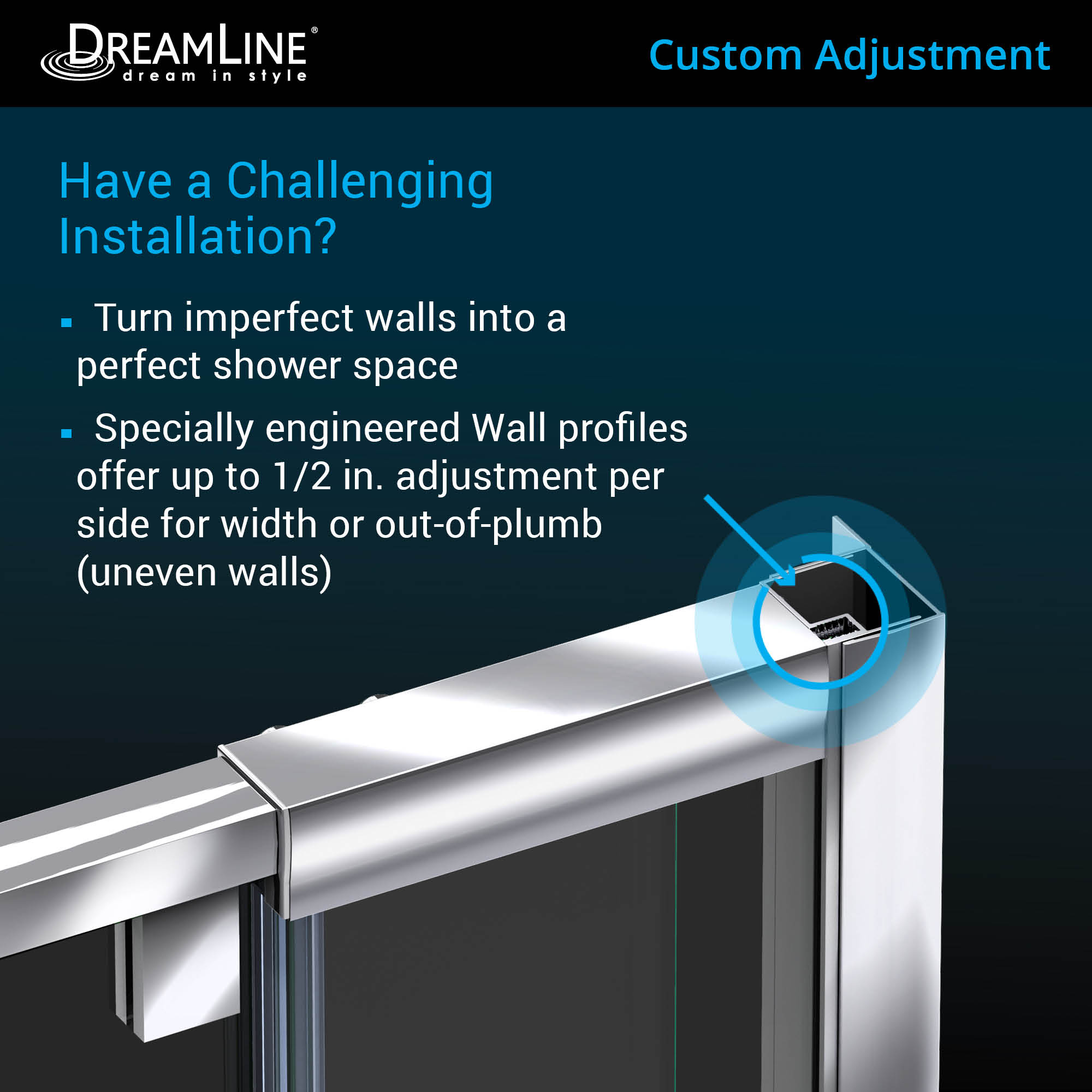 DreamLine Flex 32" W Shower Enclosure Kit