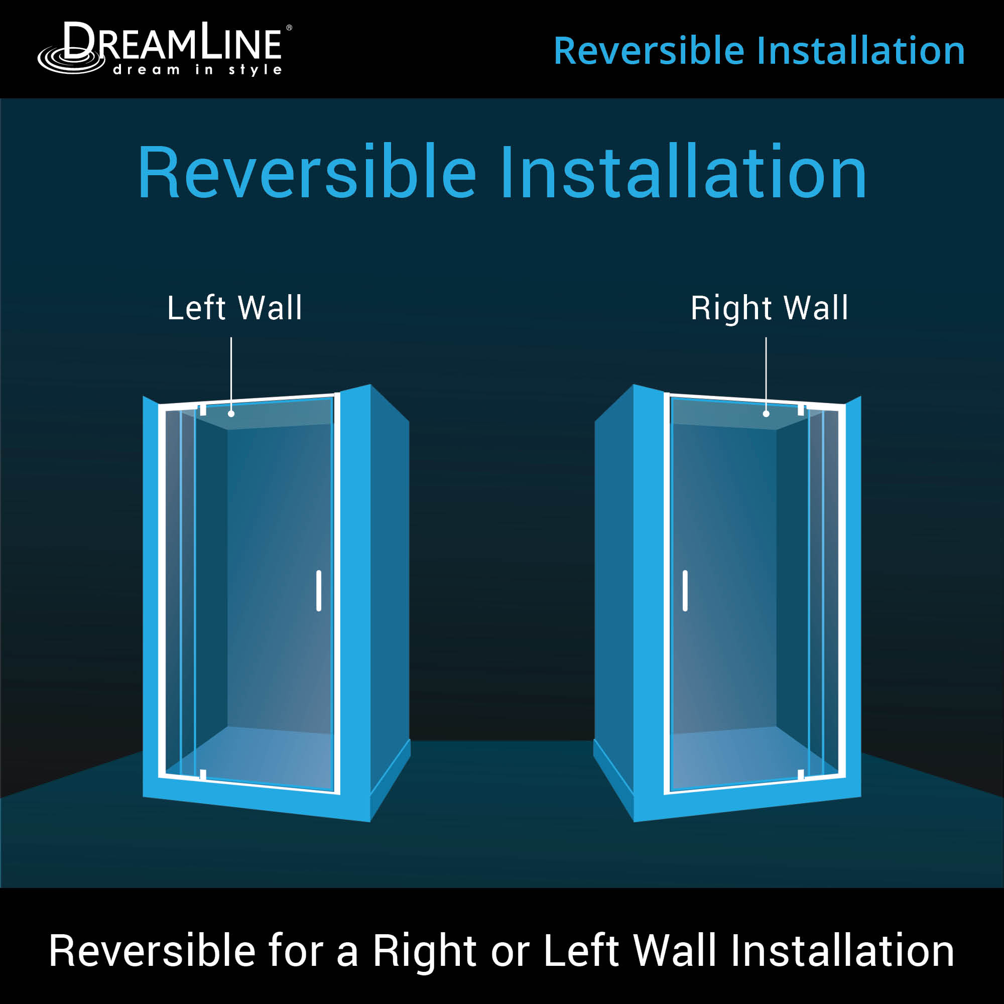 DreamLine Flex 32" D x 32" W Shower Door and Base
