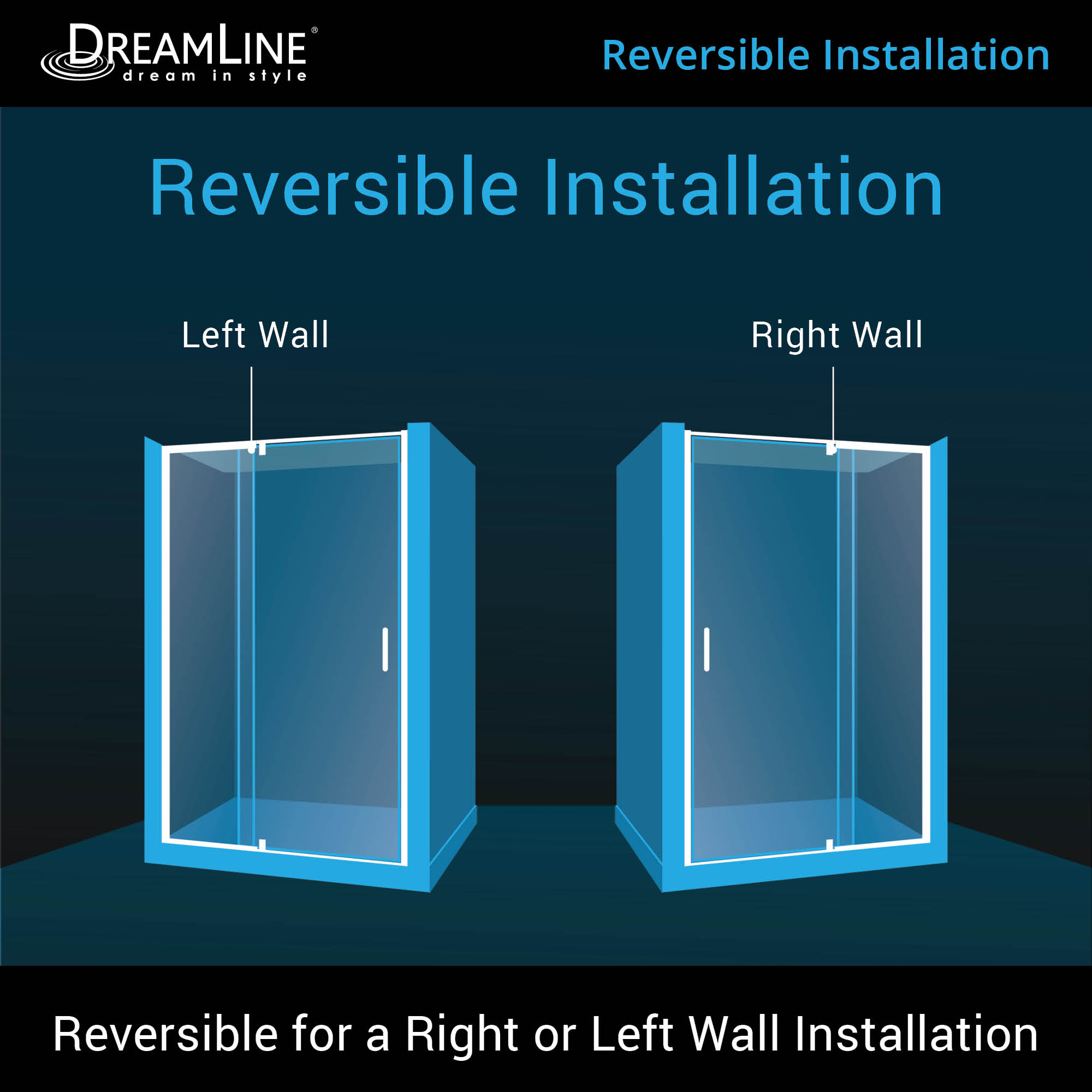 DreamLine Flex 60" W Shower Door Kit