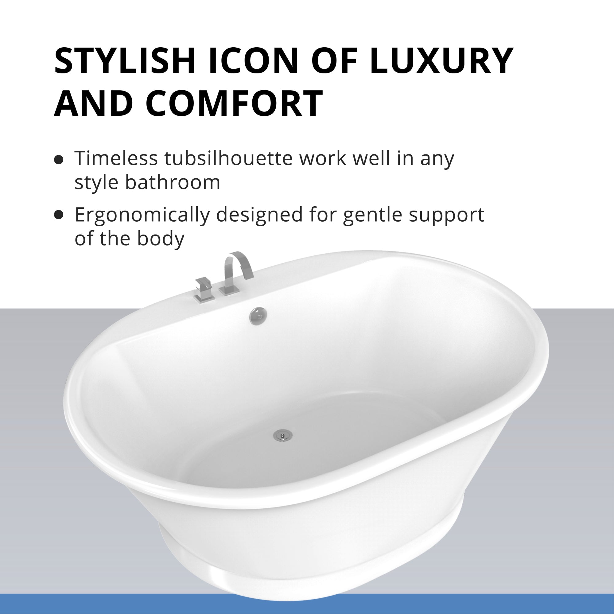 DreamLine Caribbean 66 in. L x 23 in. H Bathtub