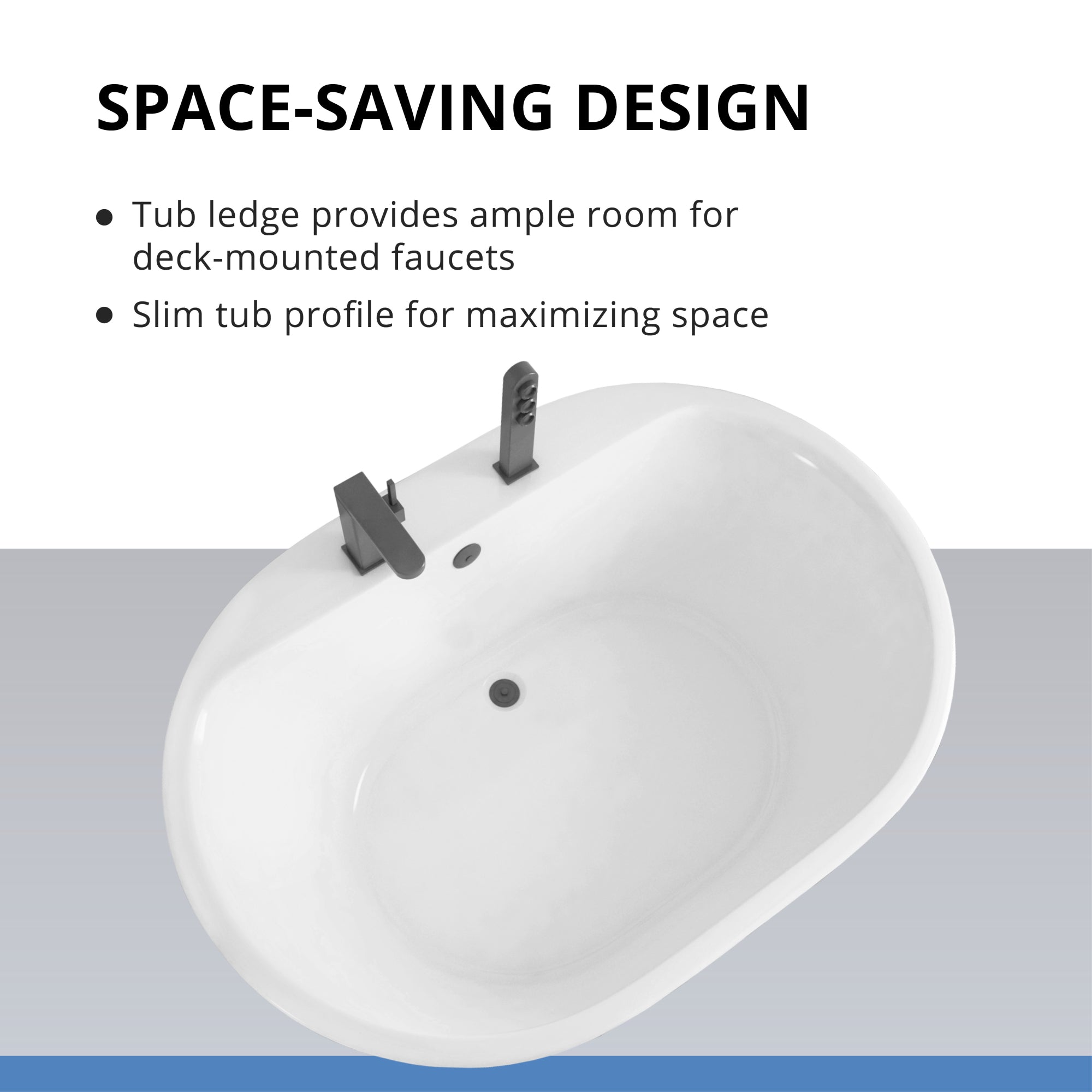 DreamLine Caribbean 66 in. L x 23 in. H Bathtub