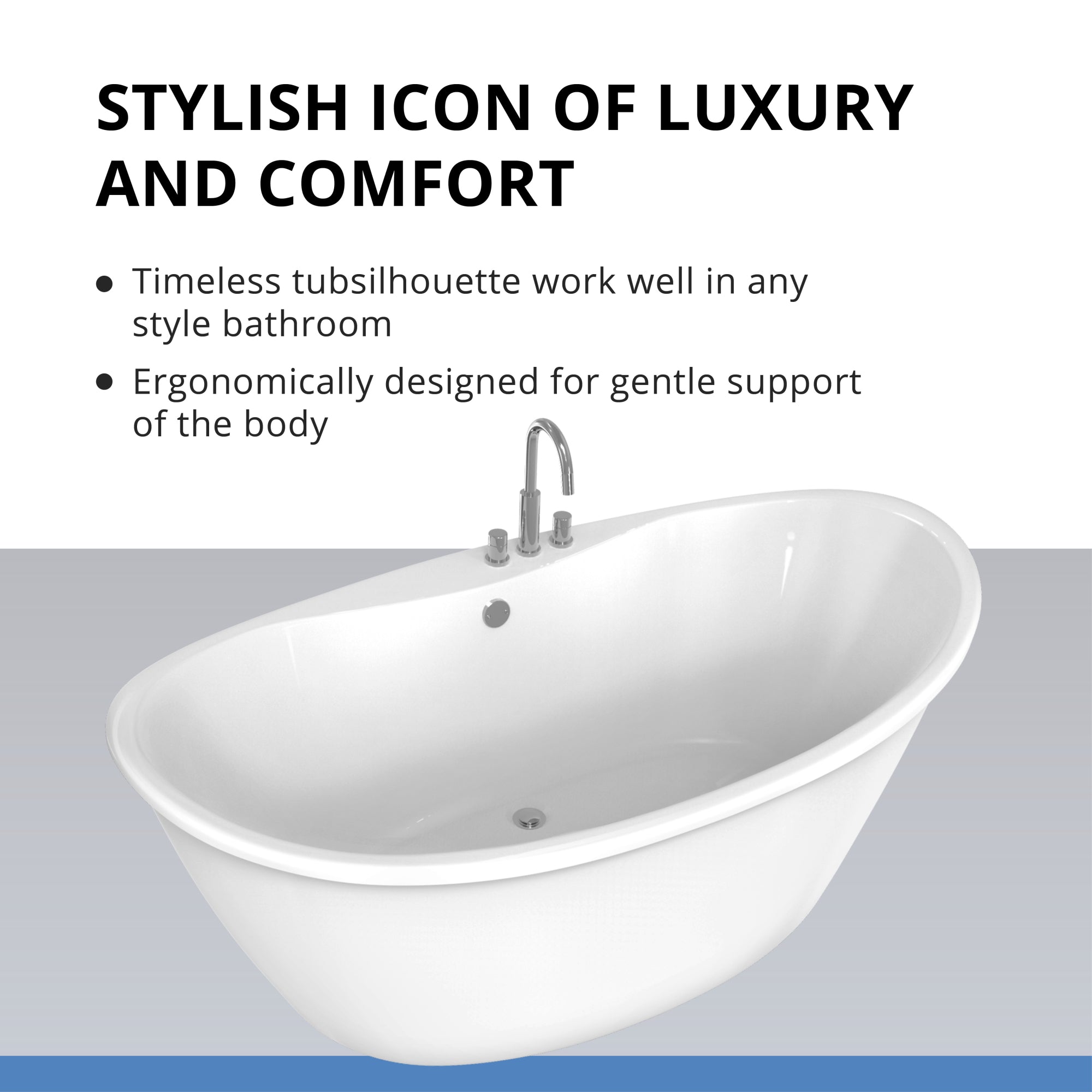 DreamLine Caspian 60 in. L x 27 in. H Bathtub