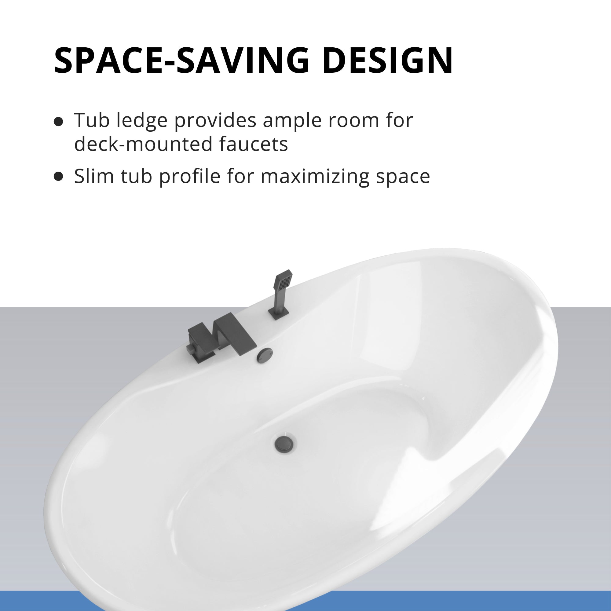 DreamLine Caspian 66 in. L x 27 in. H Bathtub