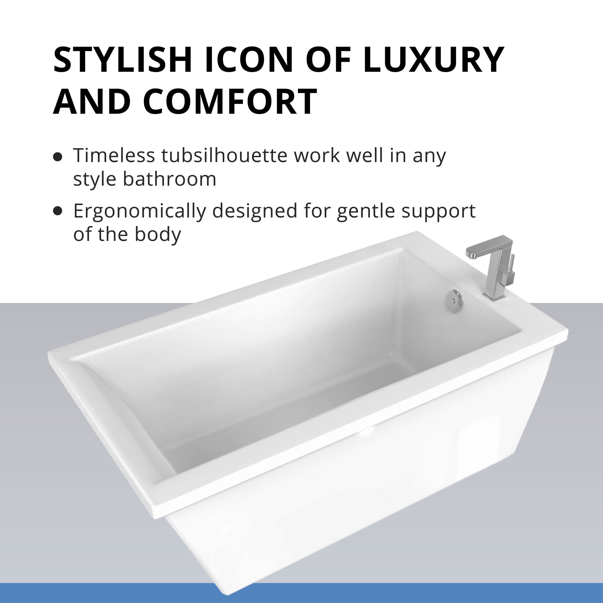 DreamLine Levantine 60 in. L x 23 in. H Bathtub