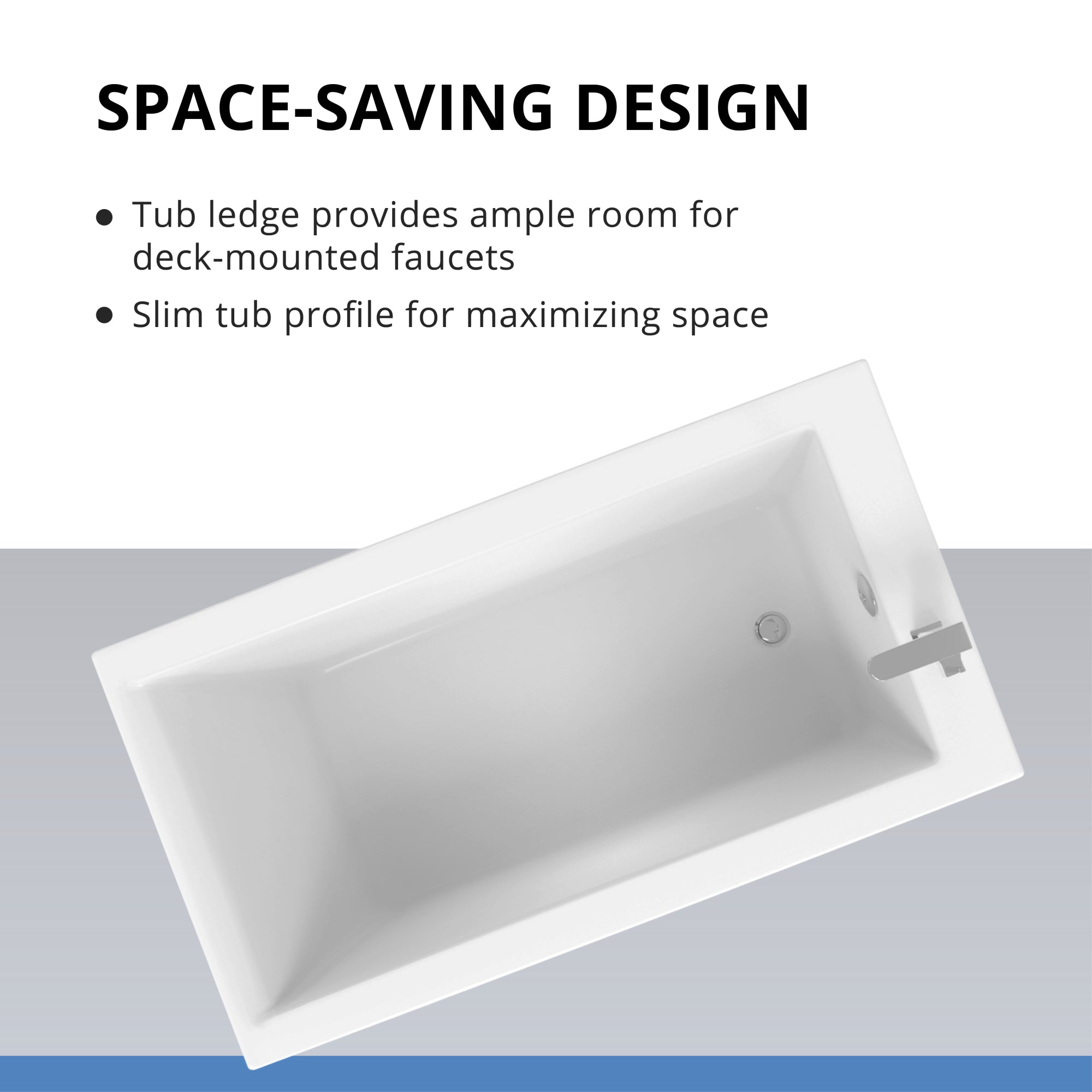 DreamLine Levantine 60 in. L x 23 in. H Bathtub