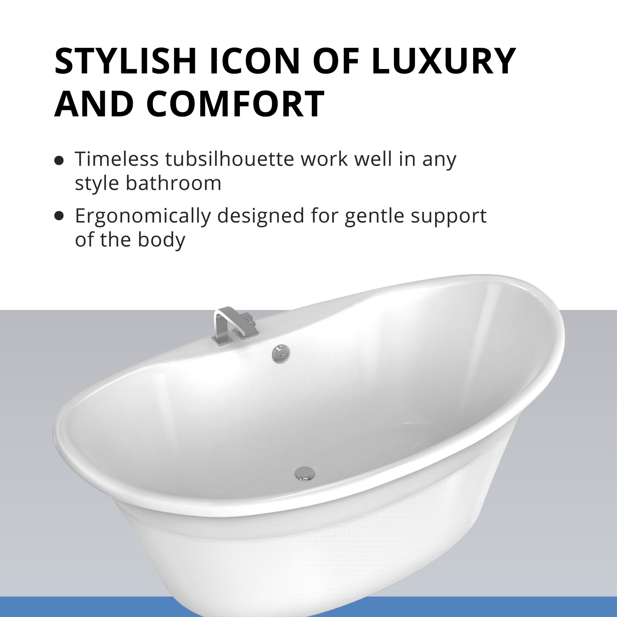 DreamLine Montego 66 in. L x 27 in. H Bathtub