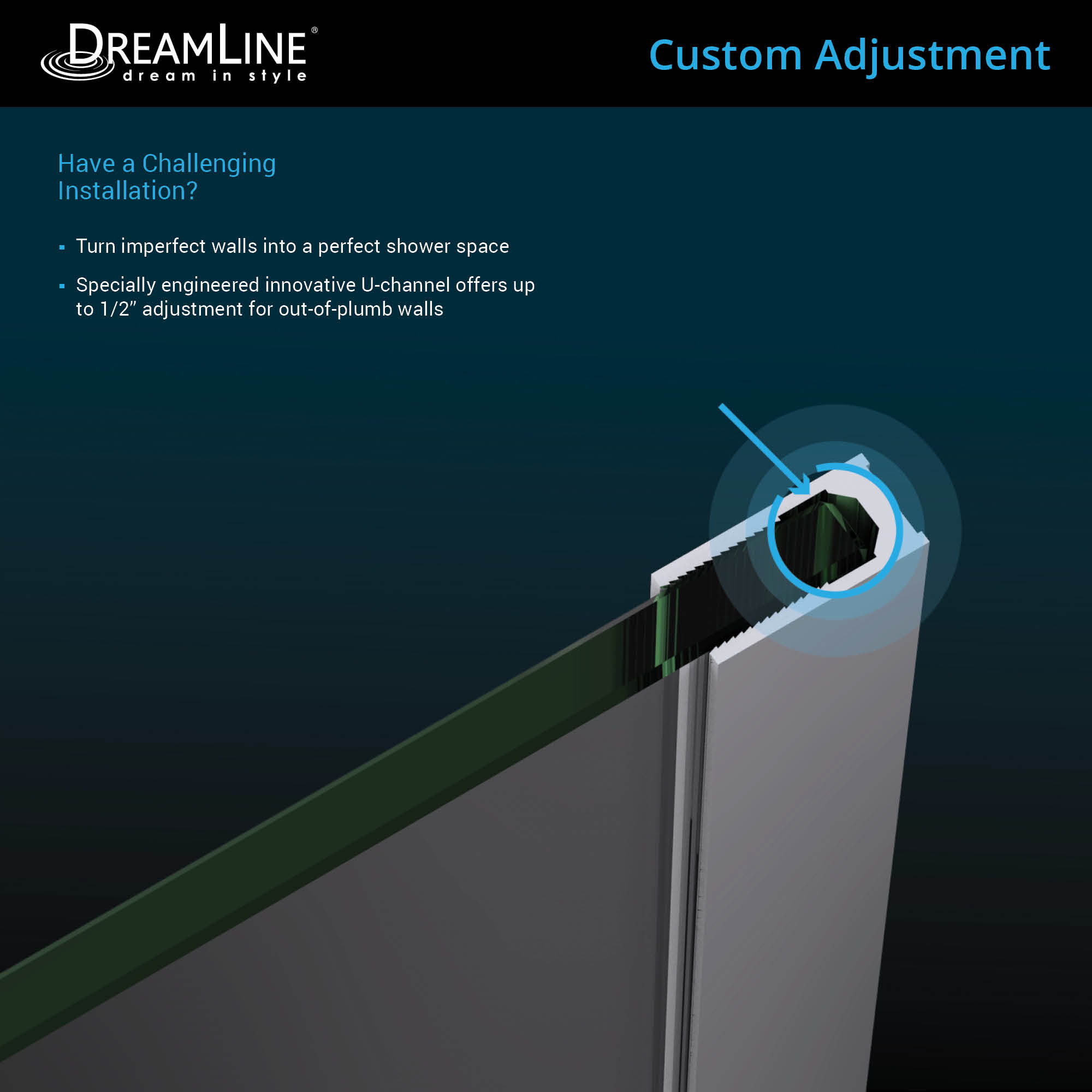 DreamLine French Linea 34" W Shower Door