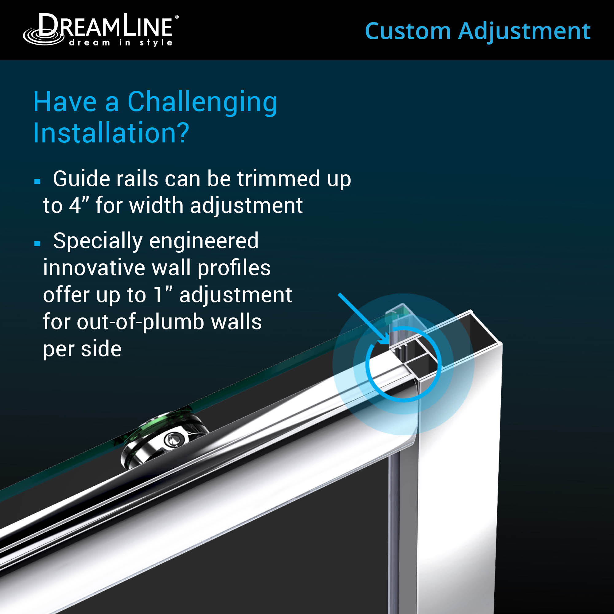 DreamLine Infinity-Z 48" W Shower Door and Base