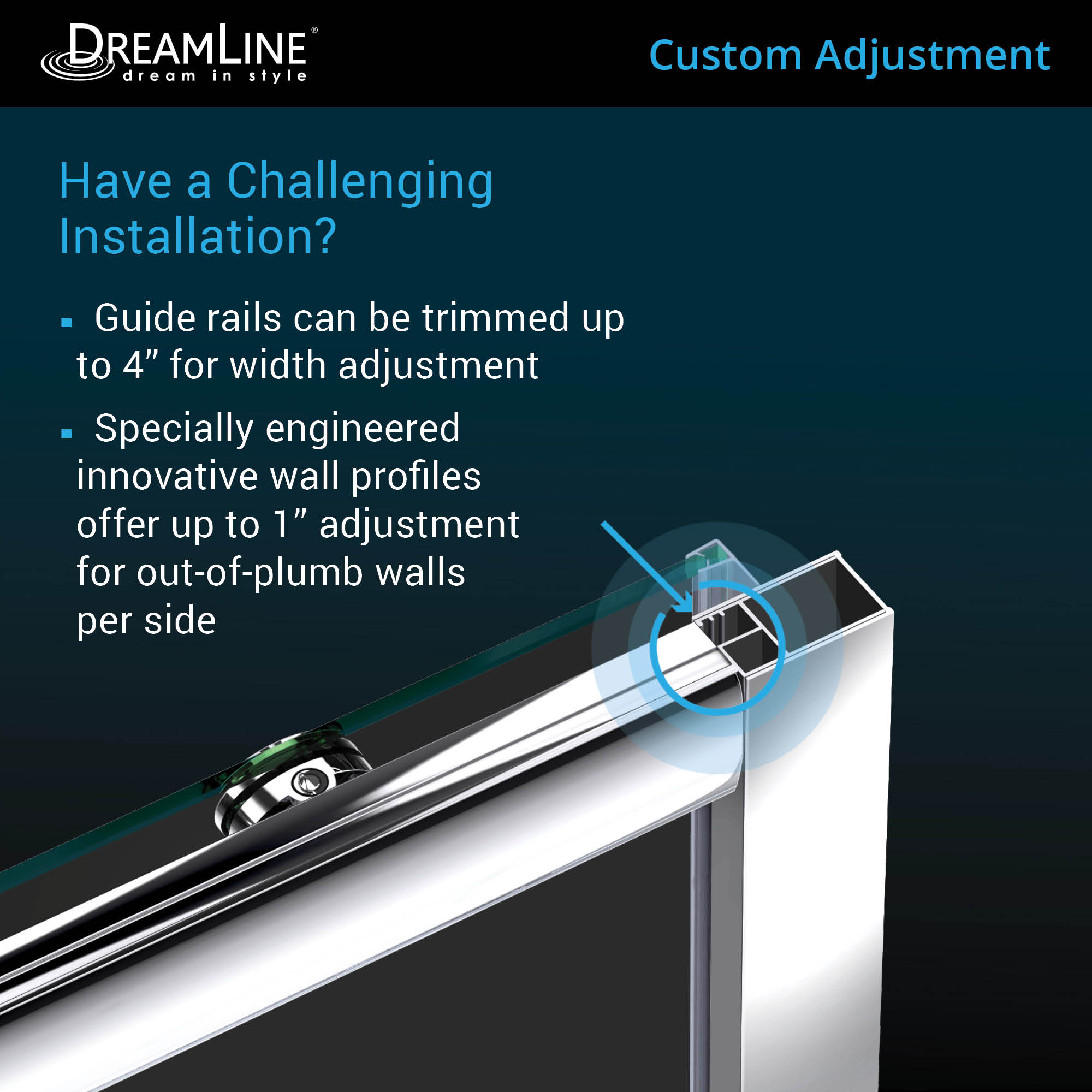 DreamLine Infinity-Z 60" W Shower Door Kit