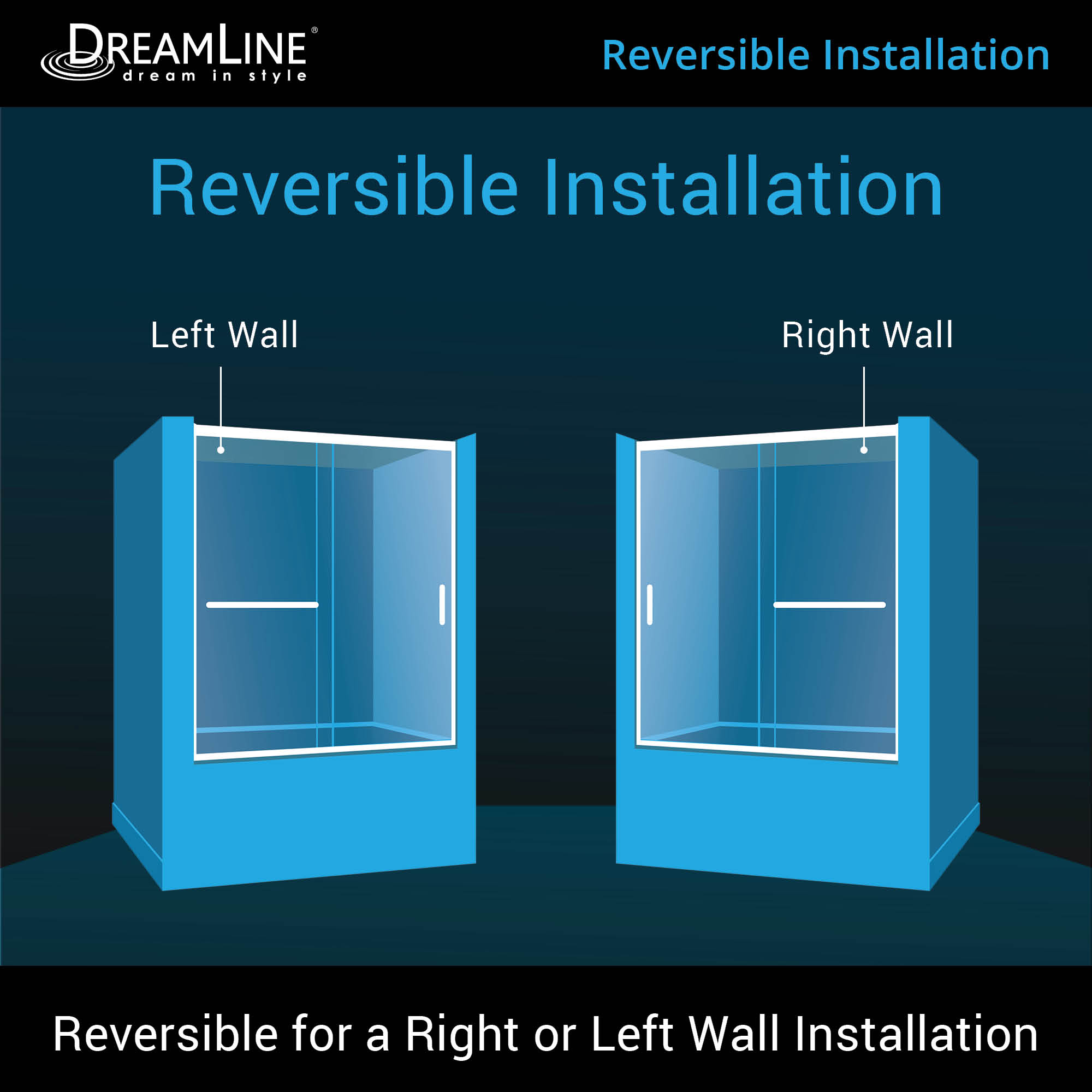 DreamLine Infinity-Z 56-60" W Tub Door & Backwalls