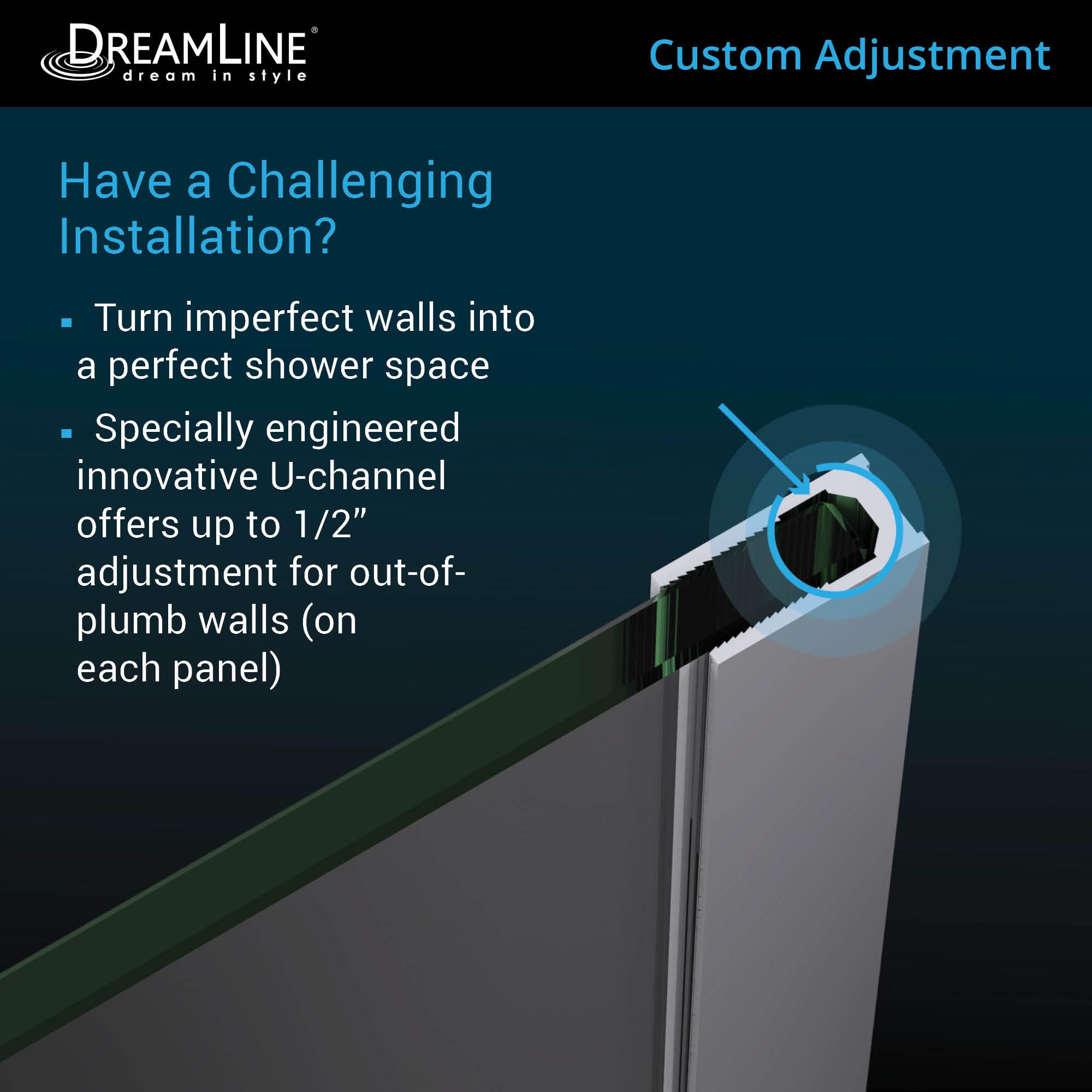 DreamLine Linea 34" W Shower Door