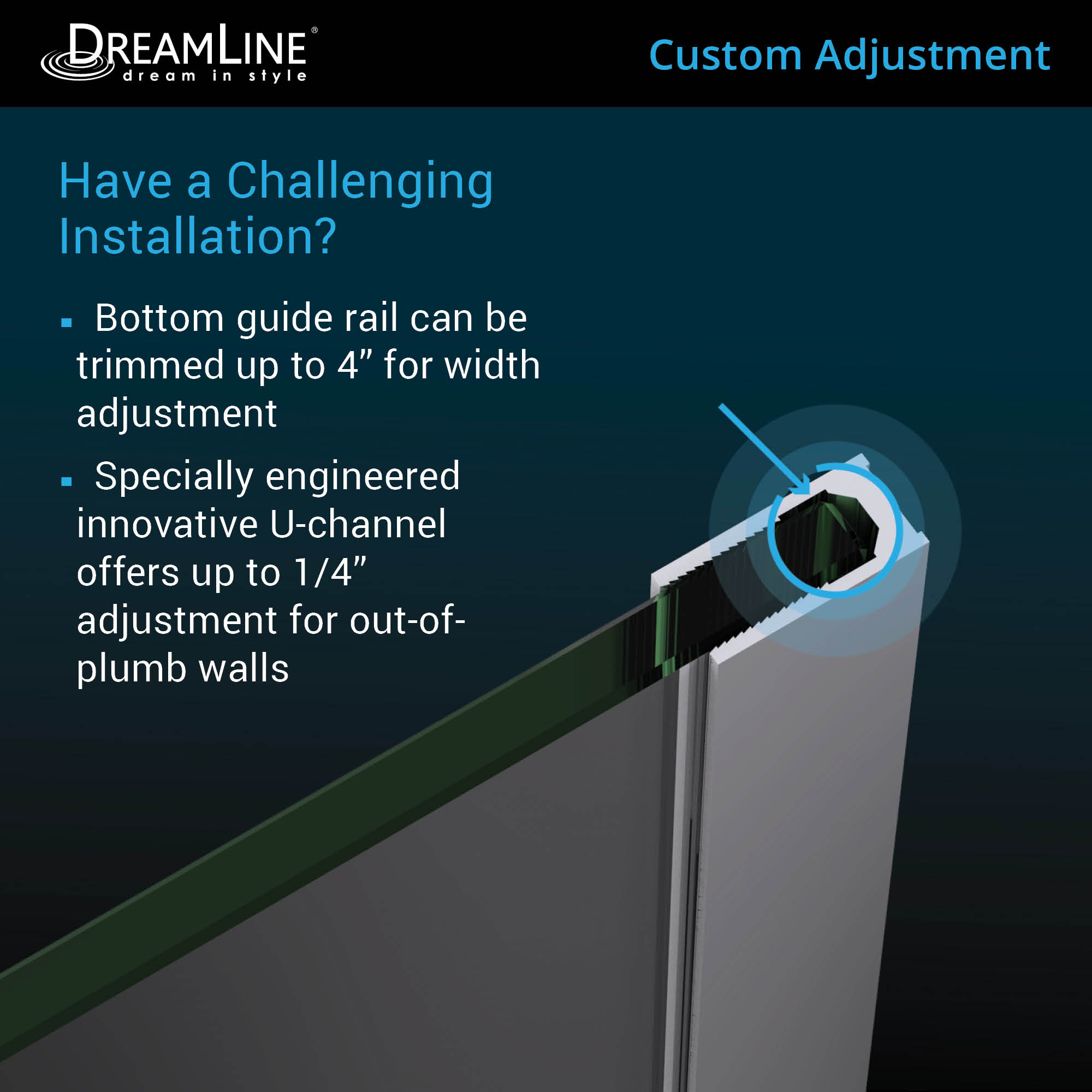 DreamLine Mirage-X 44-48" W Shower Door