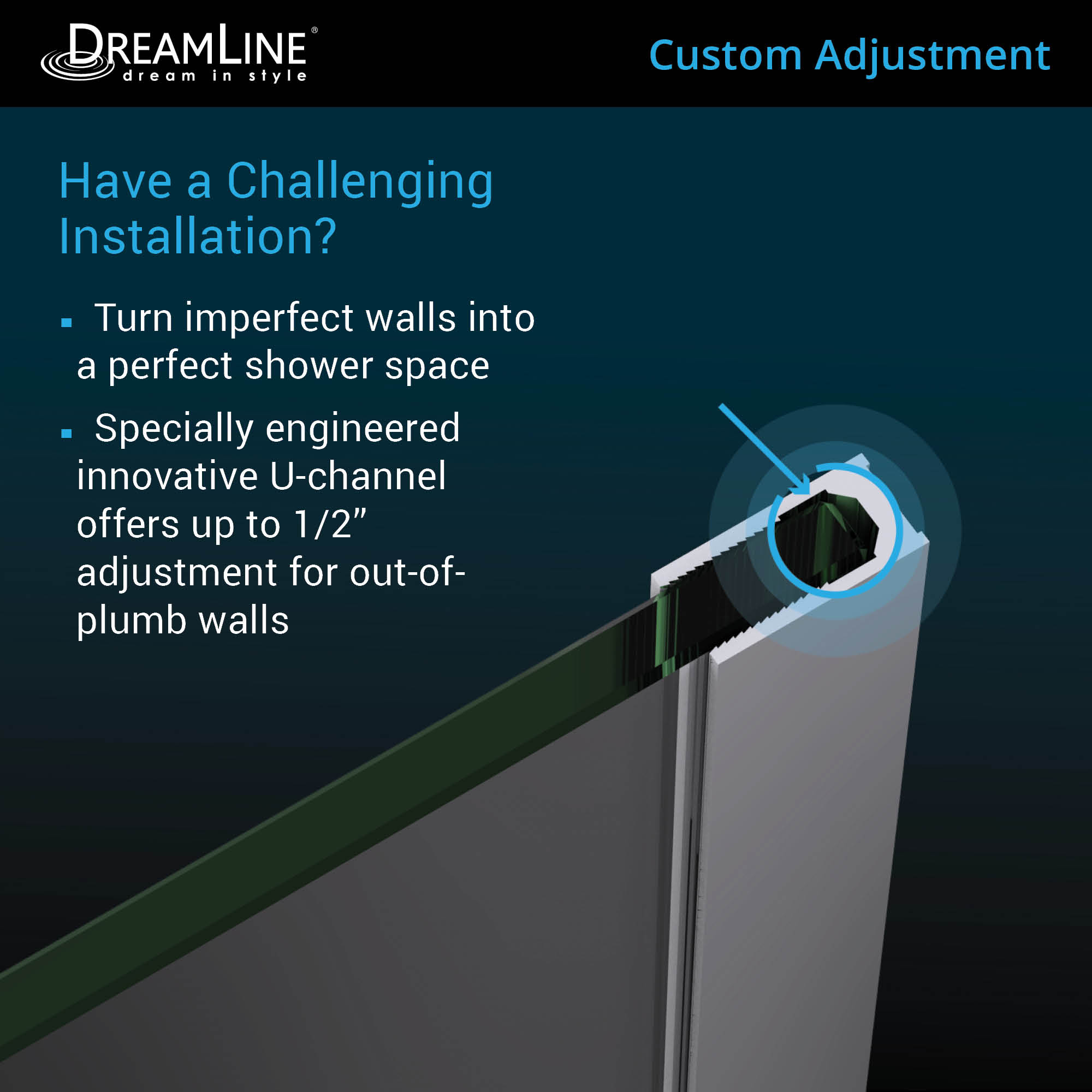 DreamLine Platinum Linea 34" W Shower Door