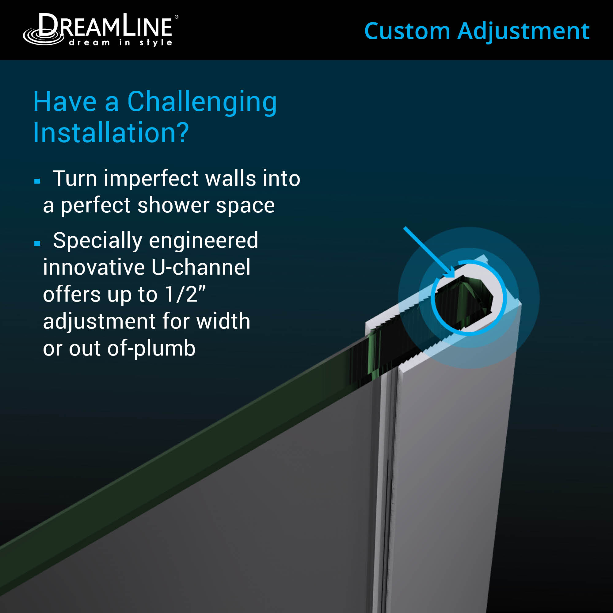 DreamLine Unidoor Plus 57" W Shower Enclosure