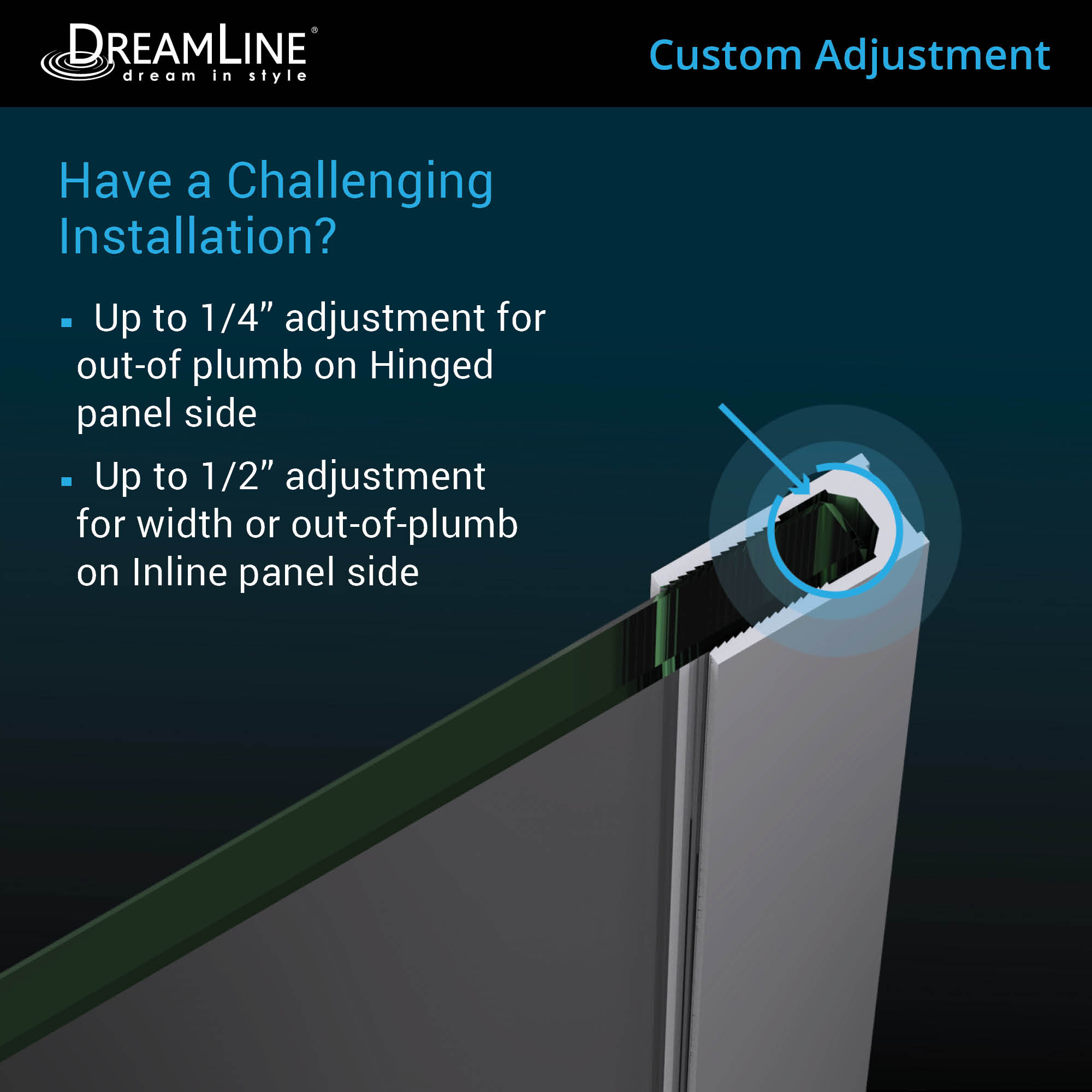 DreamLine Unidoor-X 48.5-49" W Shower Door - Black