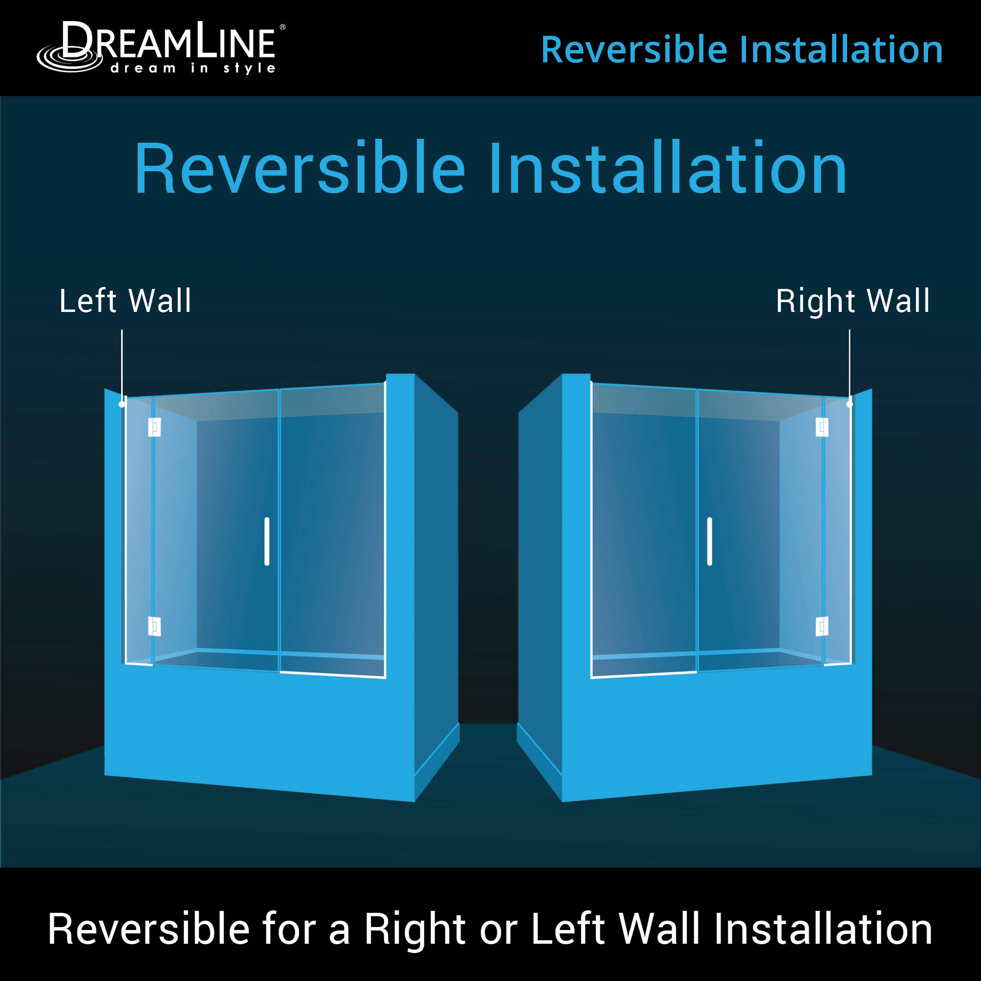 DreamLine Unidoor-X 58-58.5" W Hinged Tub Door