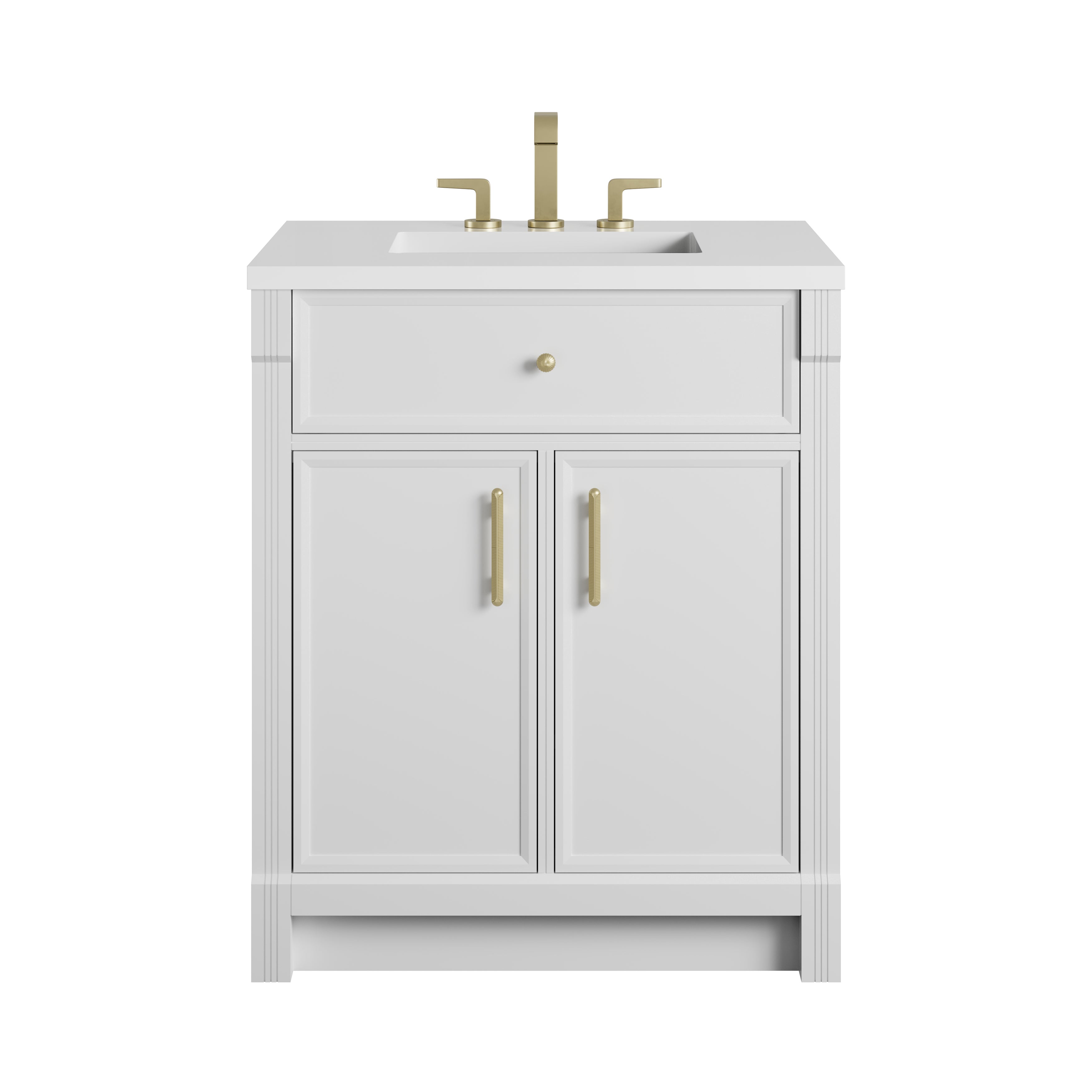 James Martin Bellshire 30" Single Vanity in Bright White with 3cm Countertop