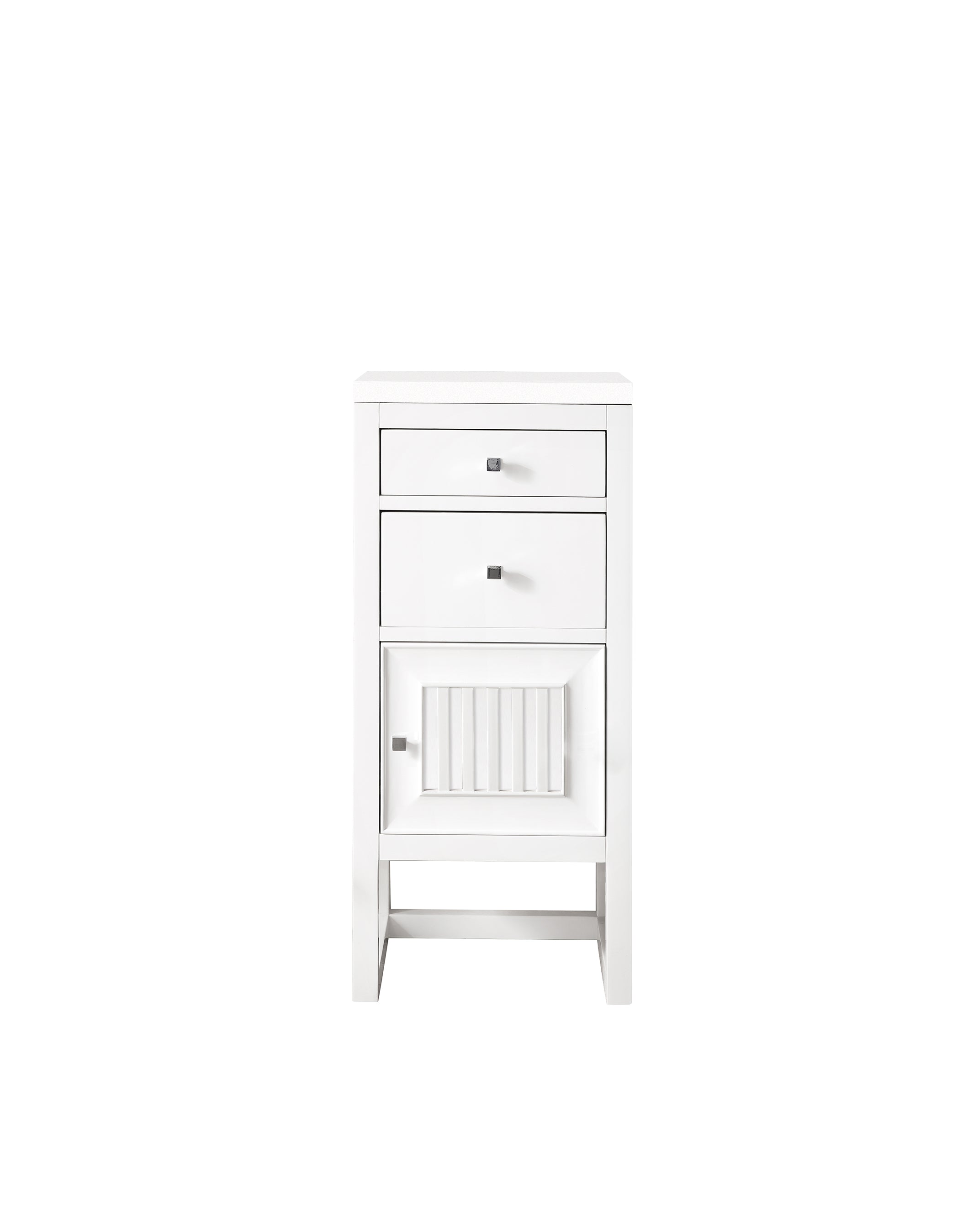 James Martin Athens 15" Base Cabinet with Drawers and Right Door in Glossy White with 3cm Countertop