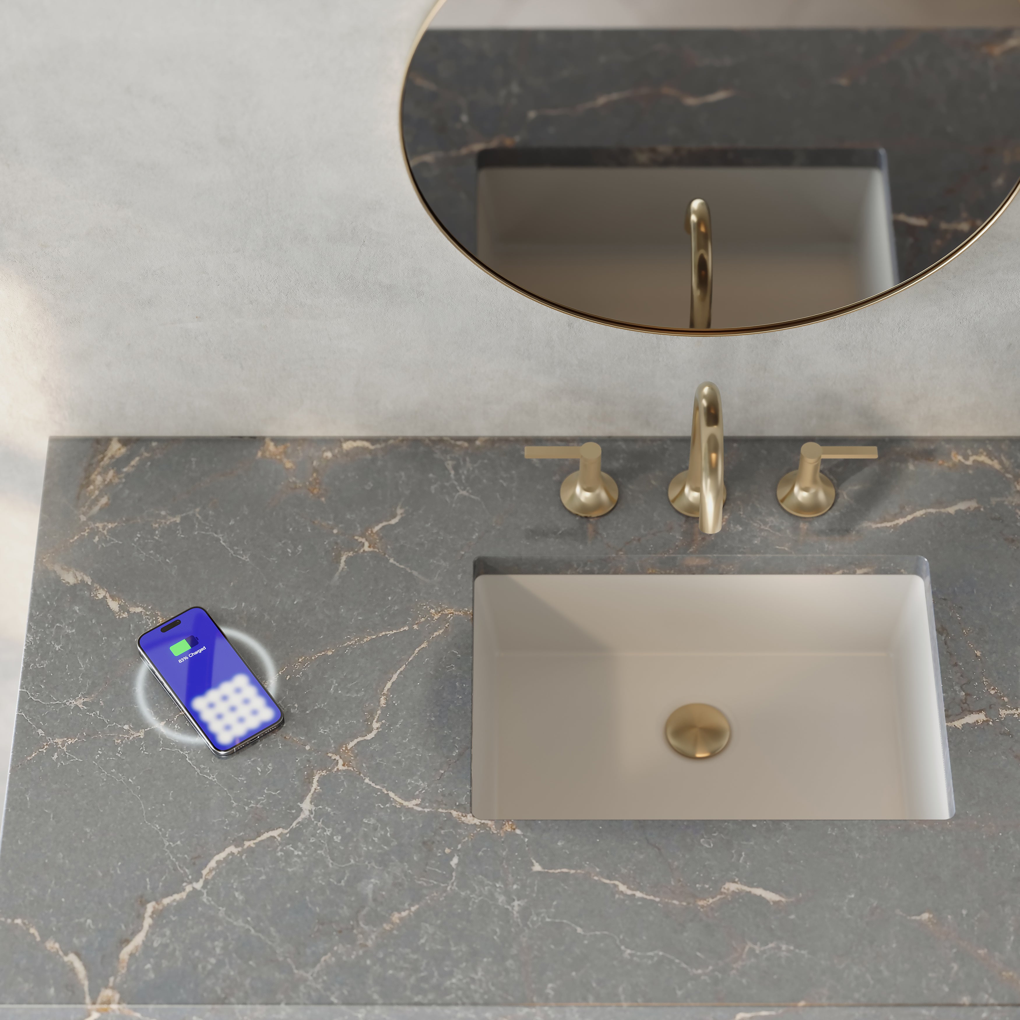 James Martin Brookfield 48" Single Vanity in Honey Oak with 3cm Countertop and FreePower Wireless Charger