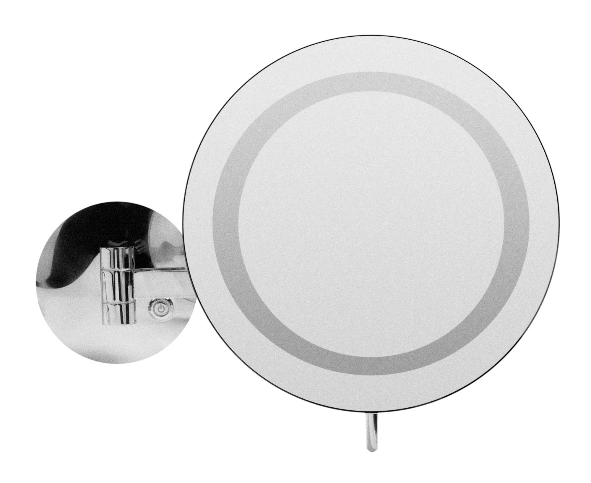 ALFI brand ABM9WLED Wall Mount Round 9" 5x Magnifying Cosmetic Mirror with Light