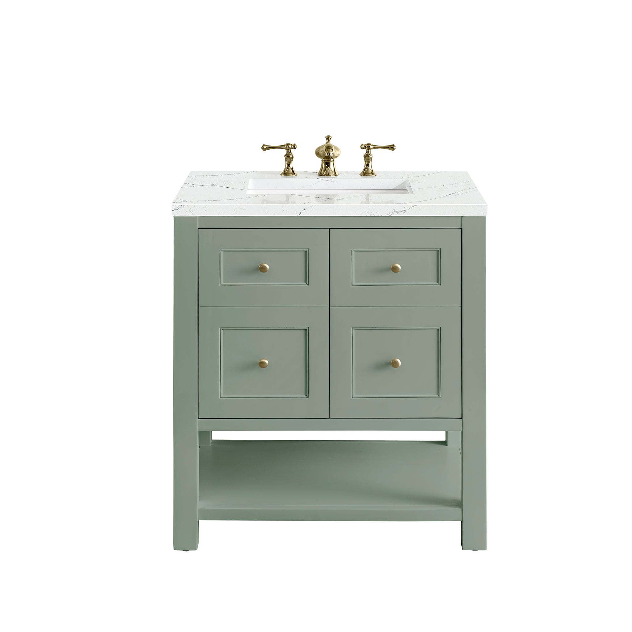 James Martin Breckenridge 30" Single Vanity in Smokey Celadon with 3cm Countertop