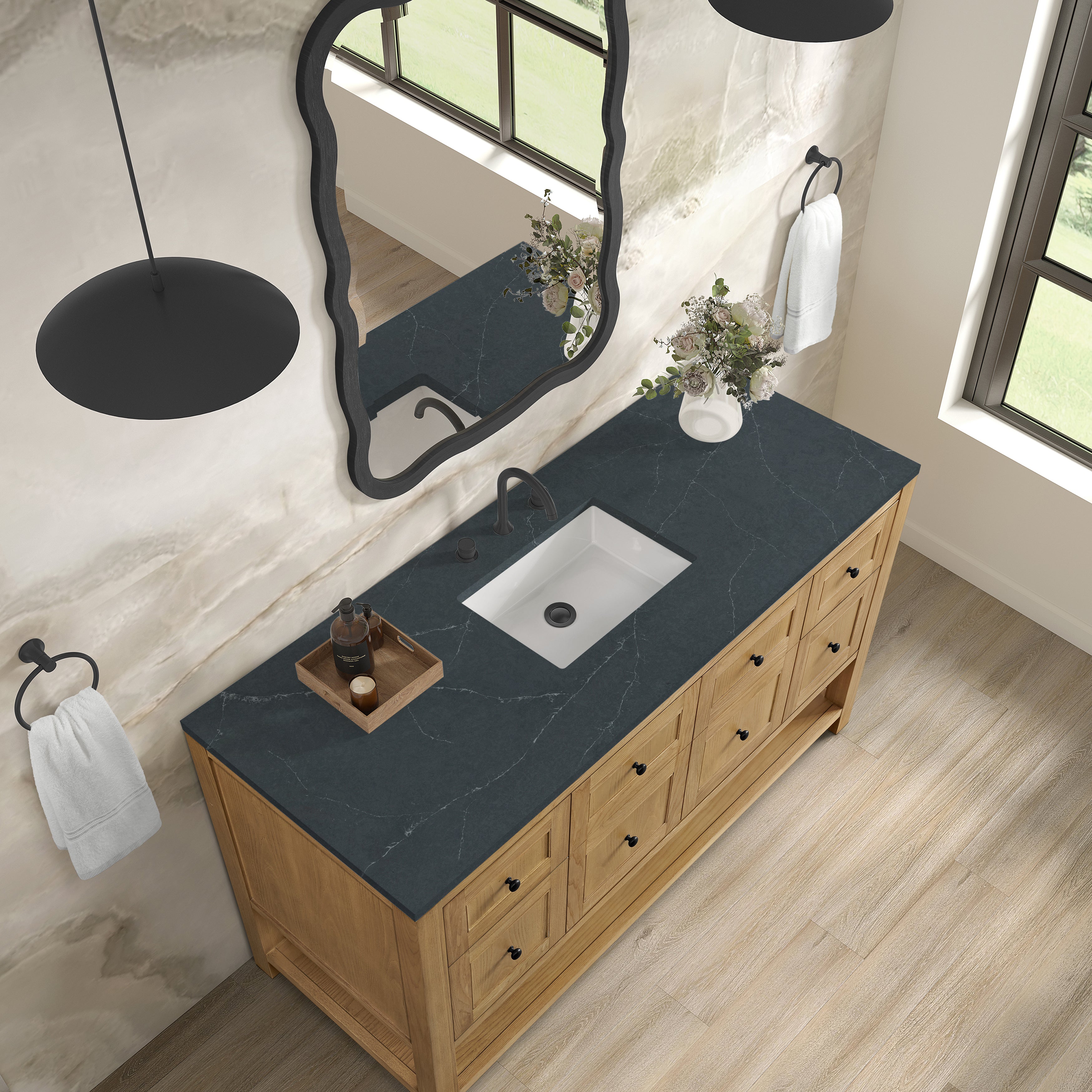 James Martin Breckenridge 60" Single Vanity in Light Natural Oak with 3cm Countertop