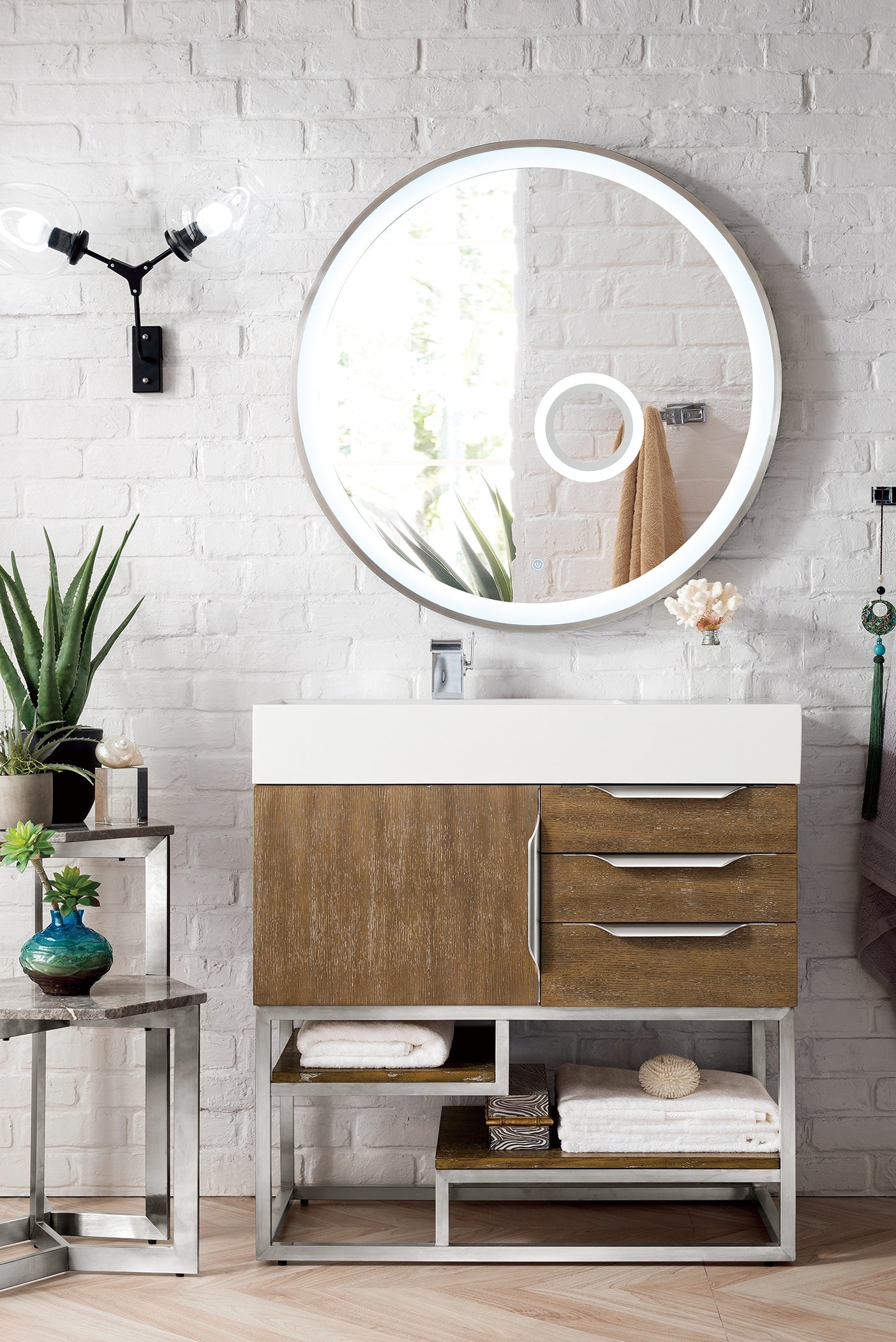James Martin Columbia 36" Freestanding Single Vanity with Mineral Composite Stone Countertop