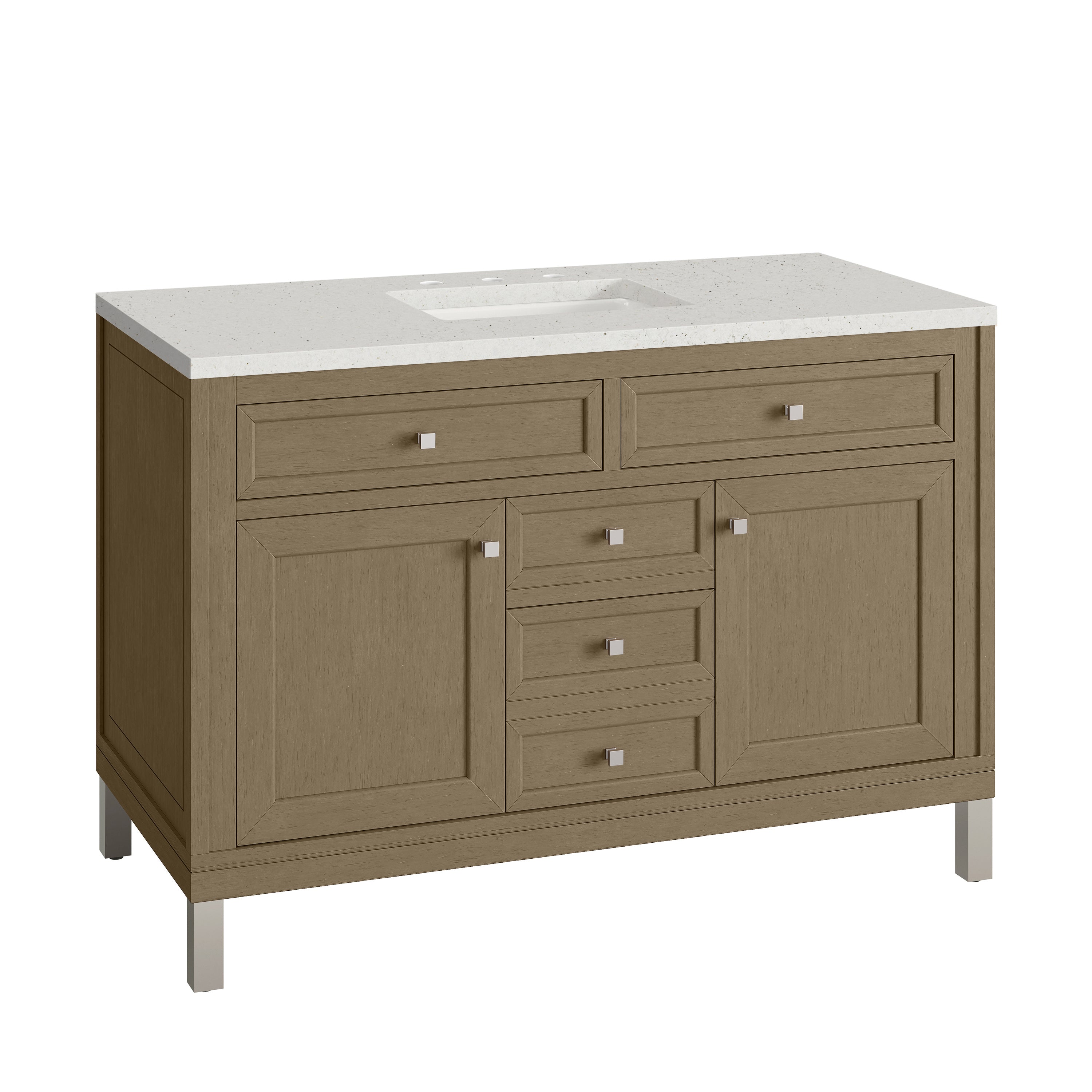 James Martin Chicago 48" Single Vanity in Walnut Whisper with 3cm Countertop