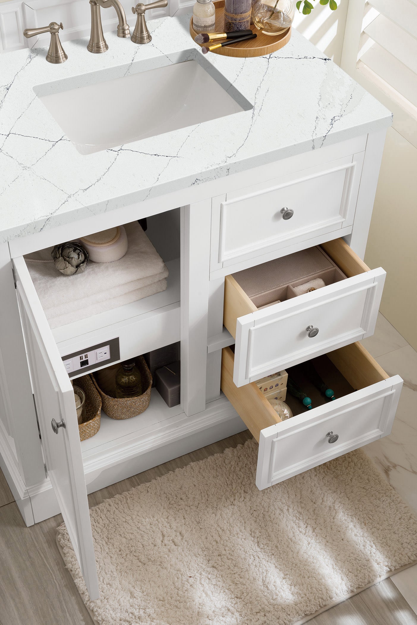 James Martin De Soto 36" Single Vanity in Bright White with 3cm Countertop