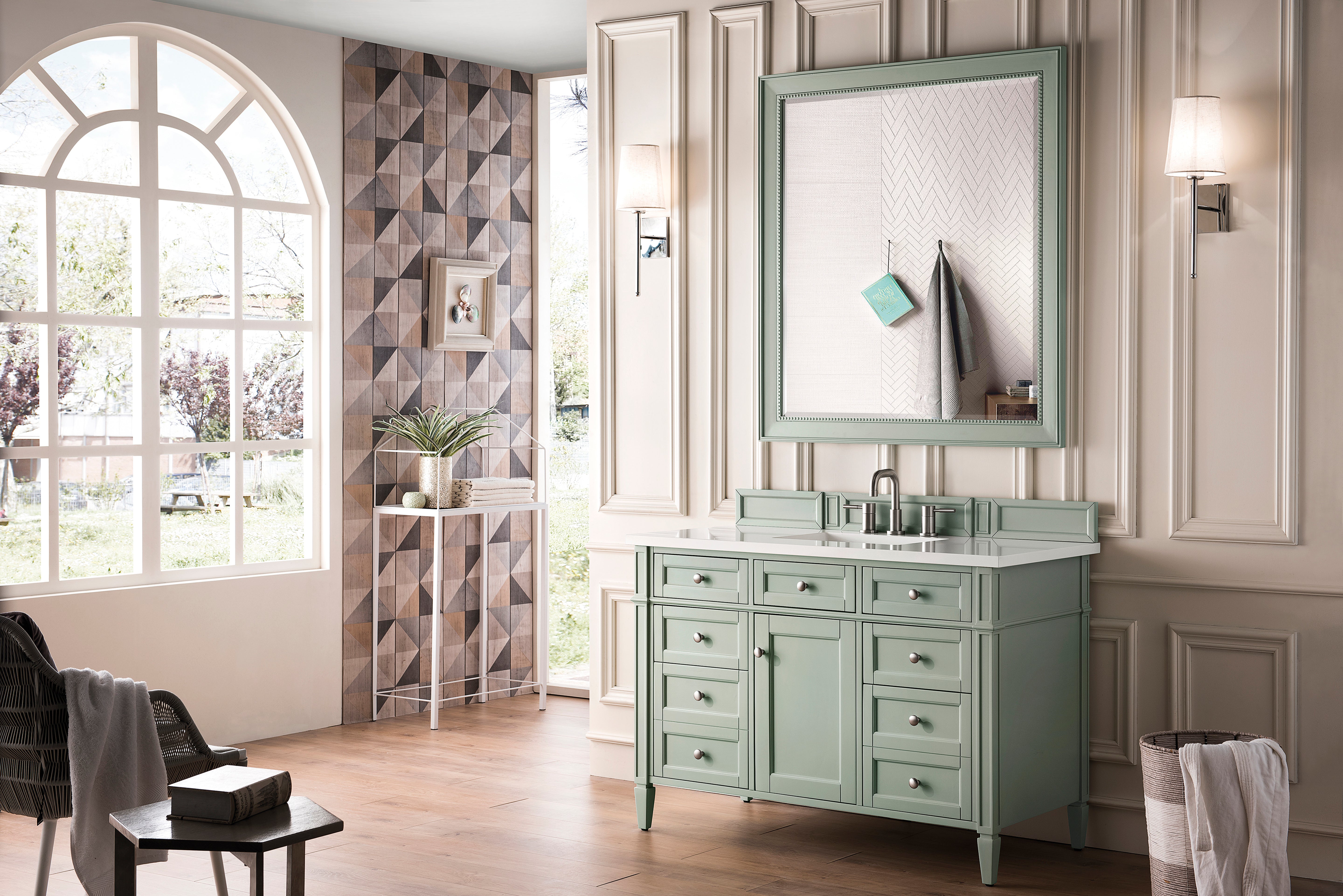 James Martin Brittany 48" Single Vanity in Sage Green with 3cm Countertop