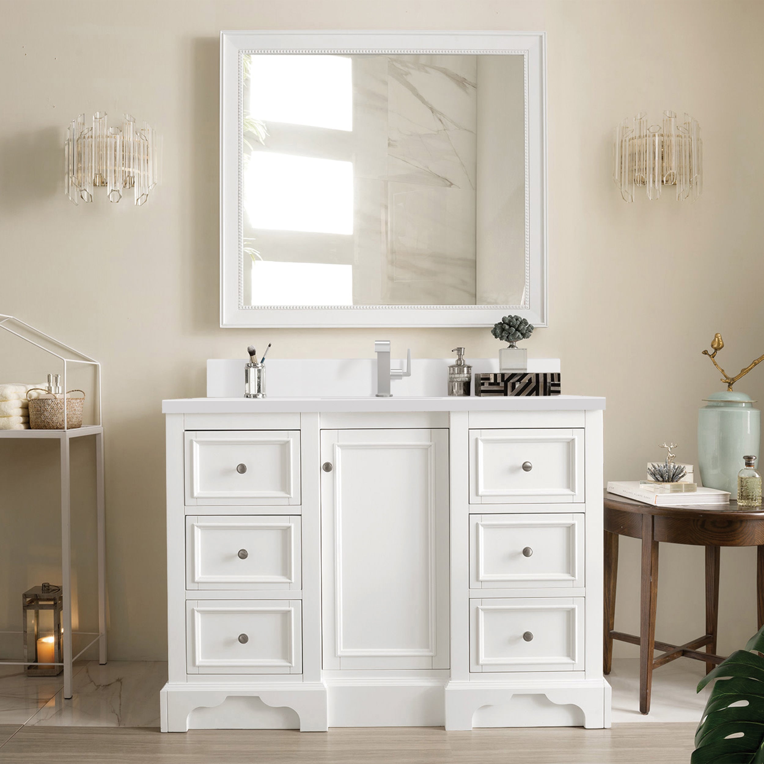 James Martin De Soto 48" Single Vanity in Bright White with 3cm Countertop