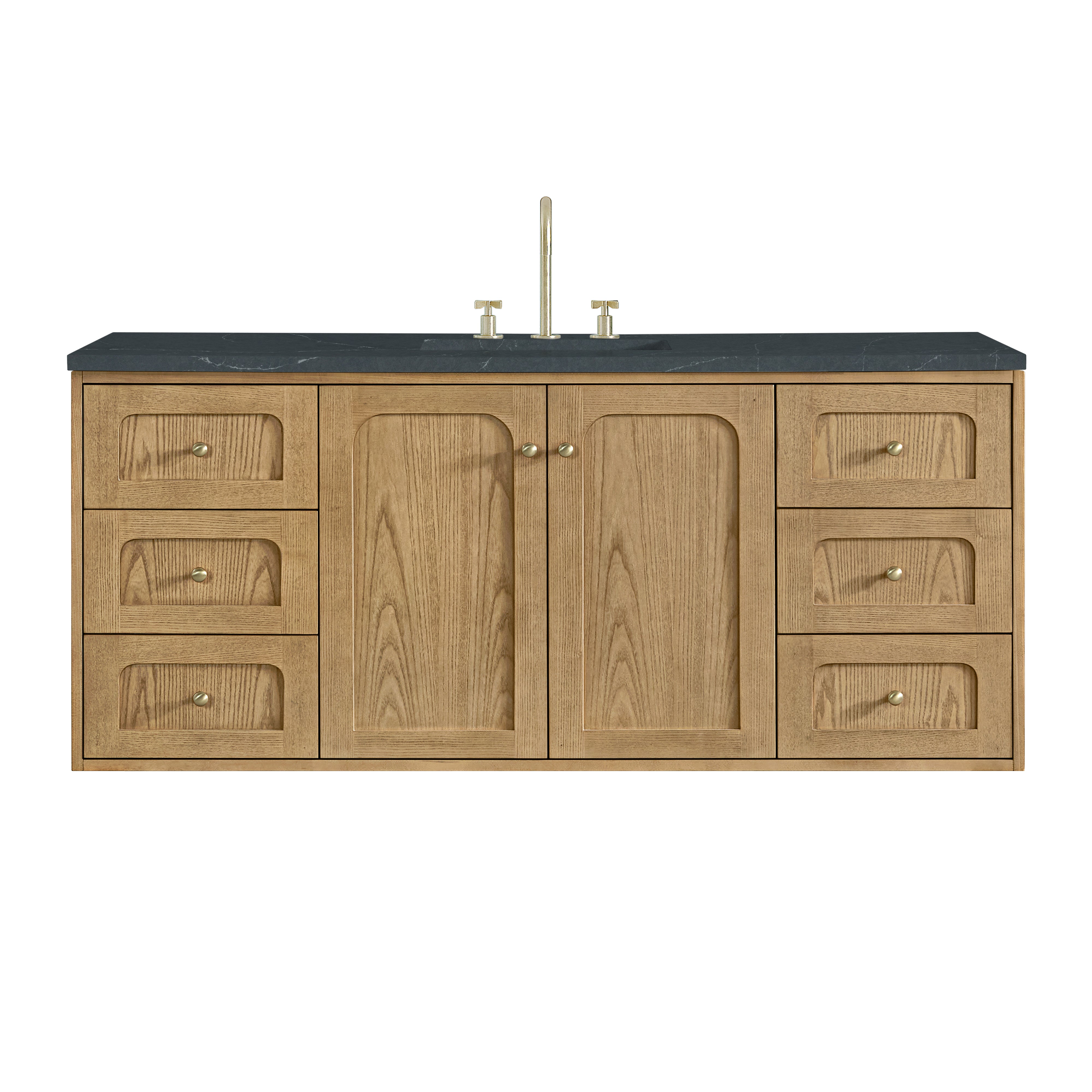James Martin Laurent 60" Single Vanity in Light Natural Oak with 3cm Countertop