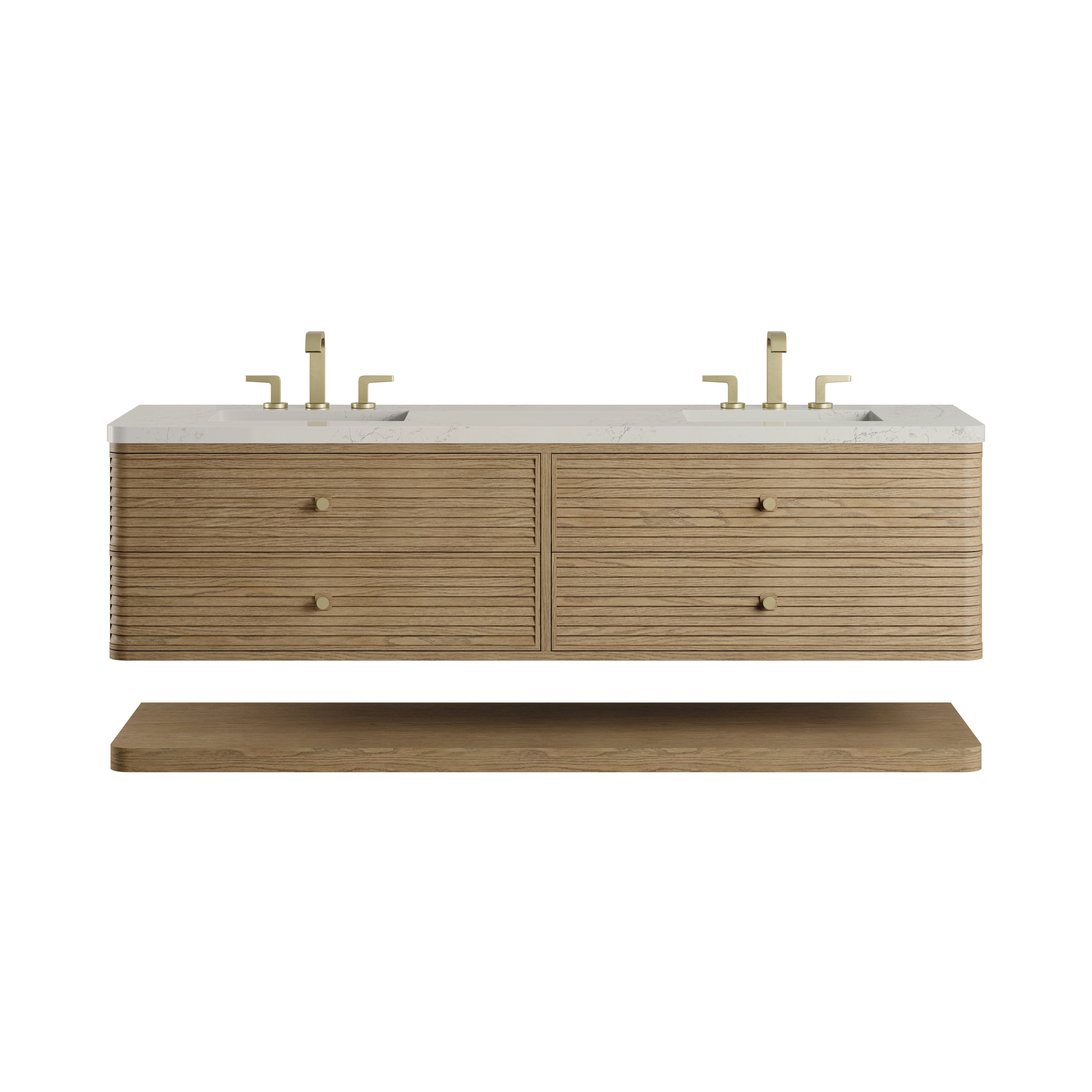 James Martin Allamari 72" Double Vanity in Dune Mist with 3cm Countertop