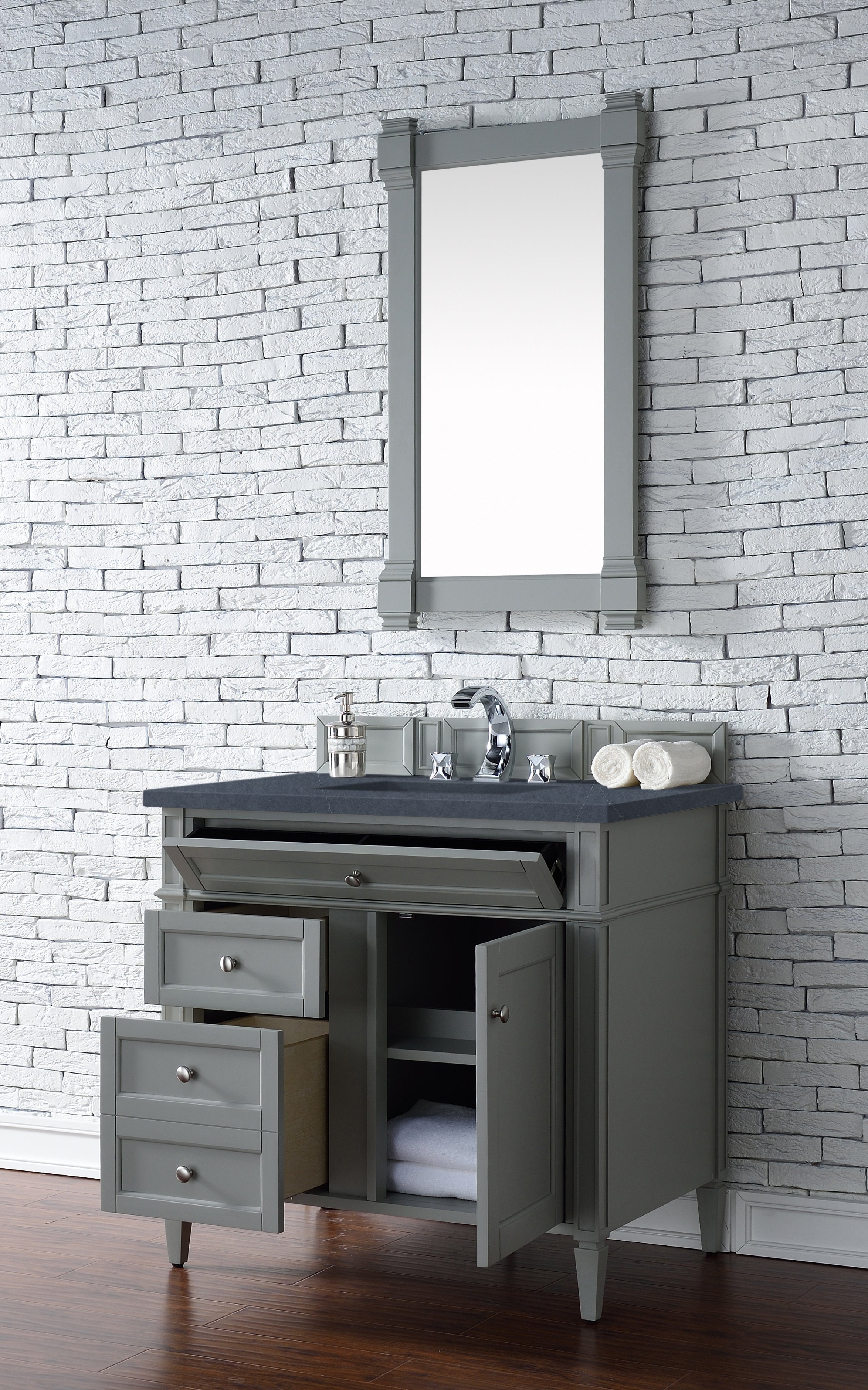 James Martin Brittany 36" Single Vanity in Urban Gray with 3cm Countertop