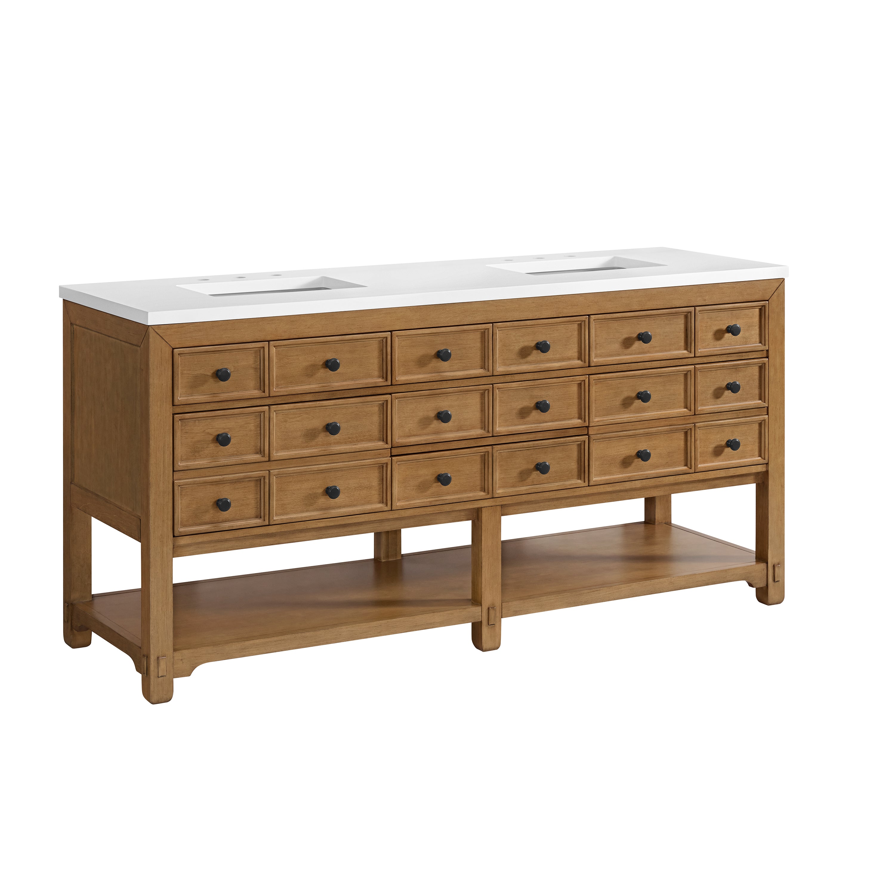 James Martin Malibu 72" Double Vanity in Amber Birch with 3cm Countertop