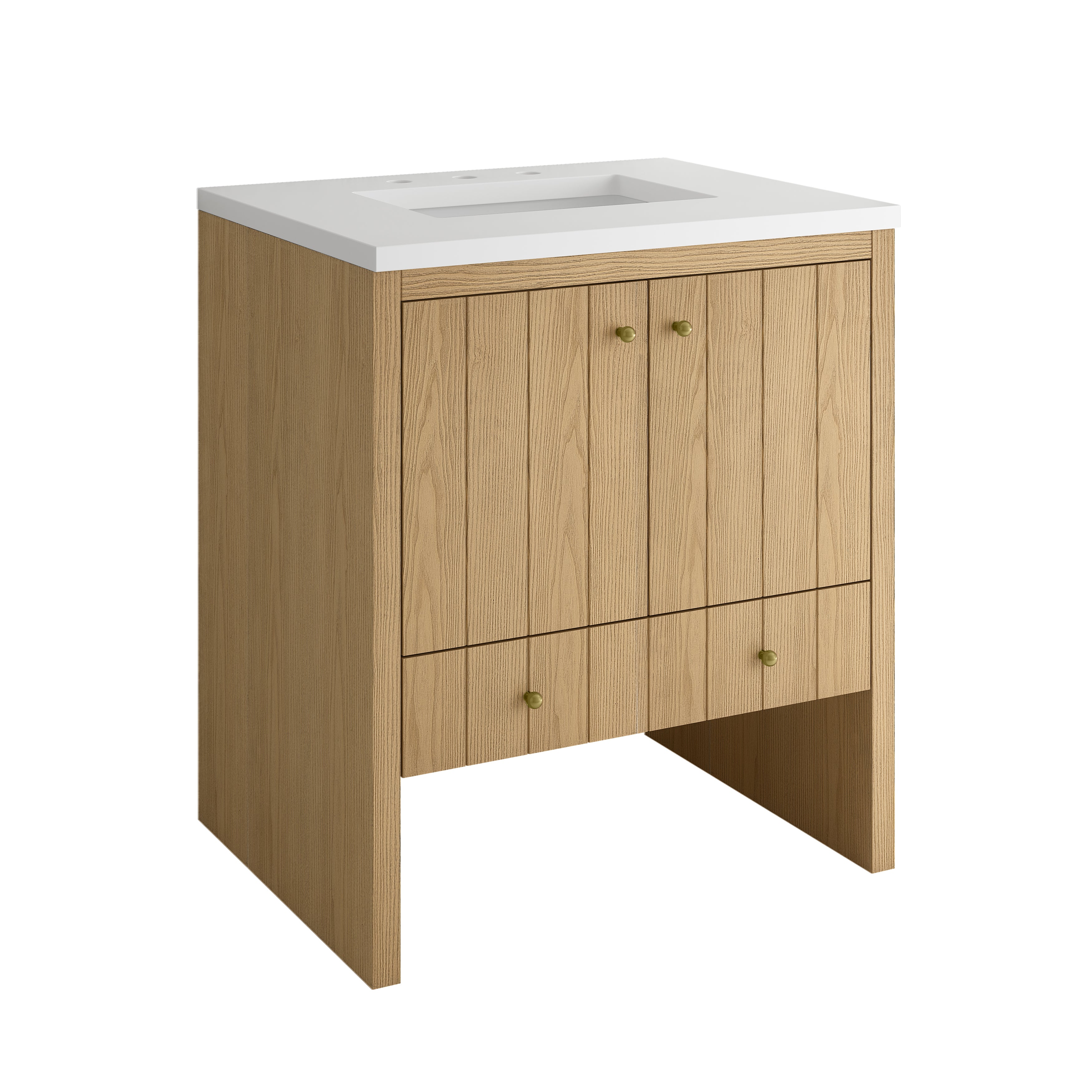 James Martin Hudson 30" Single Vanity in Light Natural Oak with 3cm Countertop