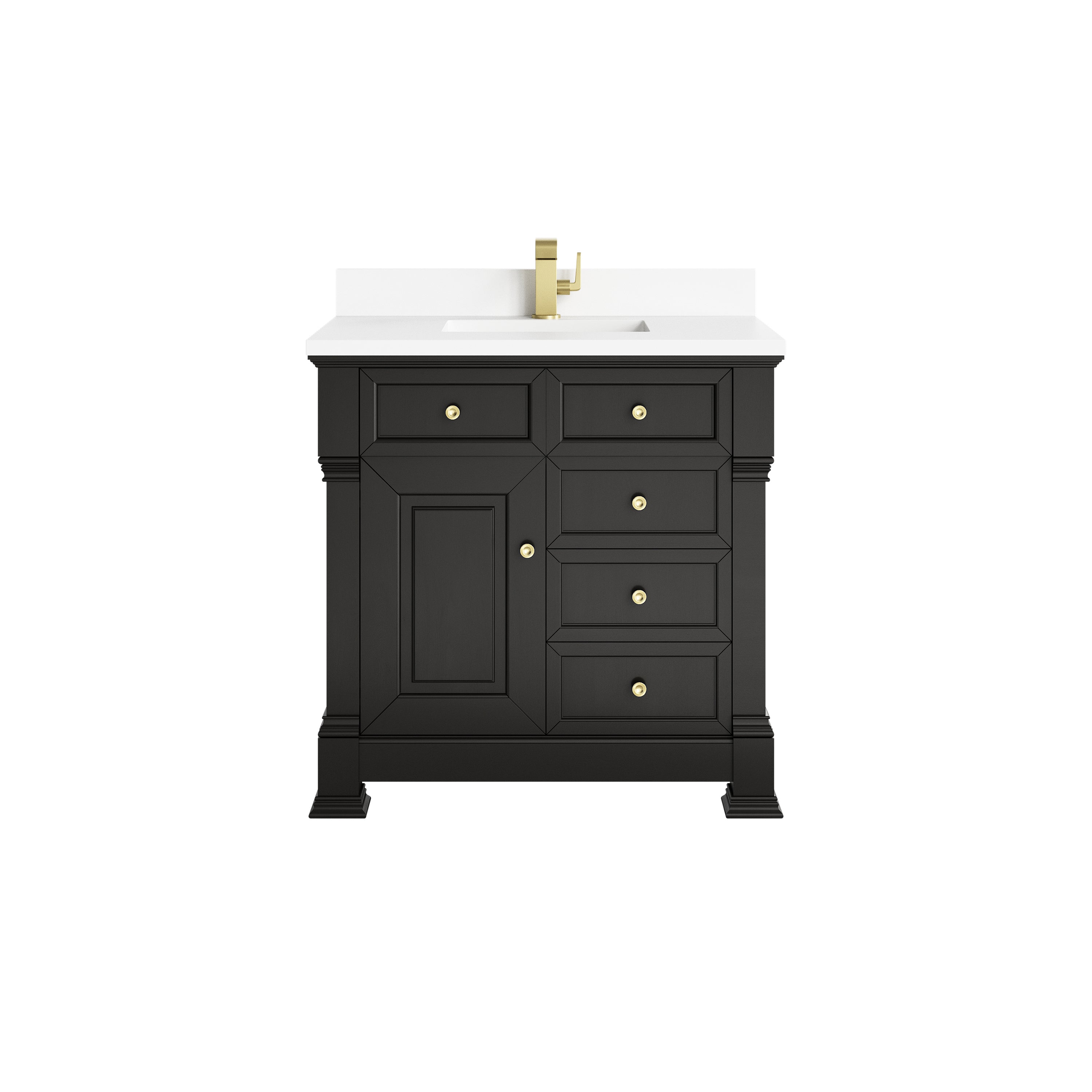 James Martin Brookfield 36" Single Vanity in Black Onyx with 3cm Countertop