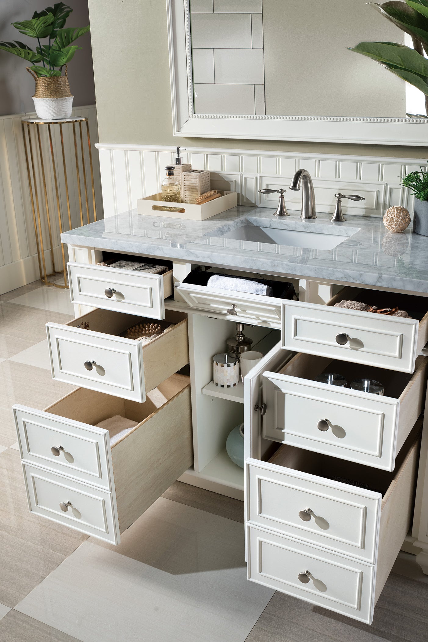 James Martin Bristol 48" Single Vanity in Bright White with 3cm Countertop